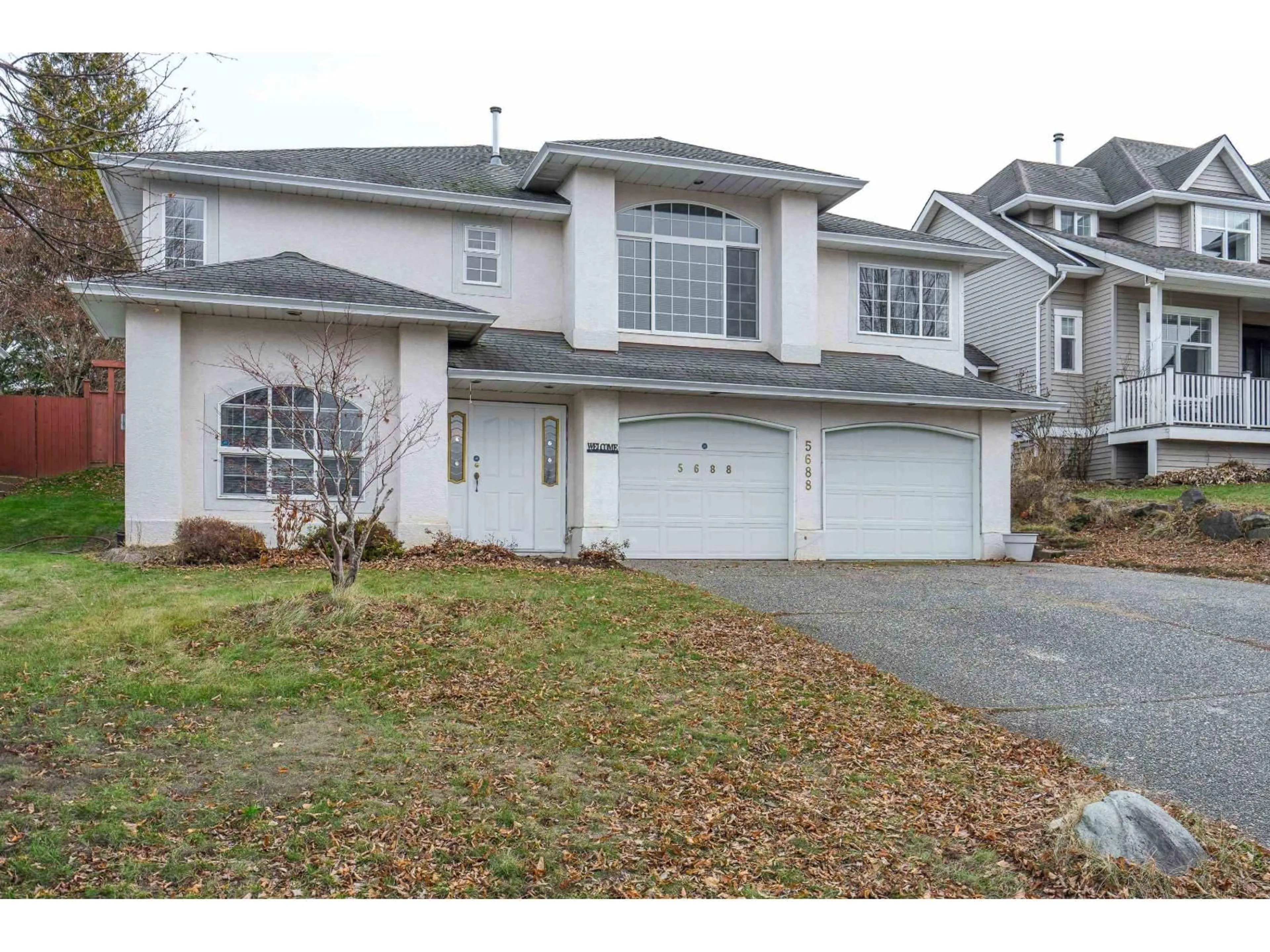 Home with vinyl exterior material, street for 5688 STONEHAVEN STREET, Chilliwack British Columbia V2R3Y6