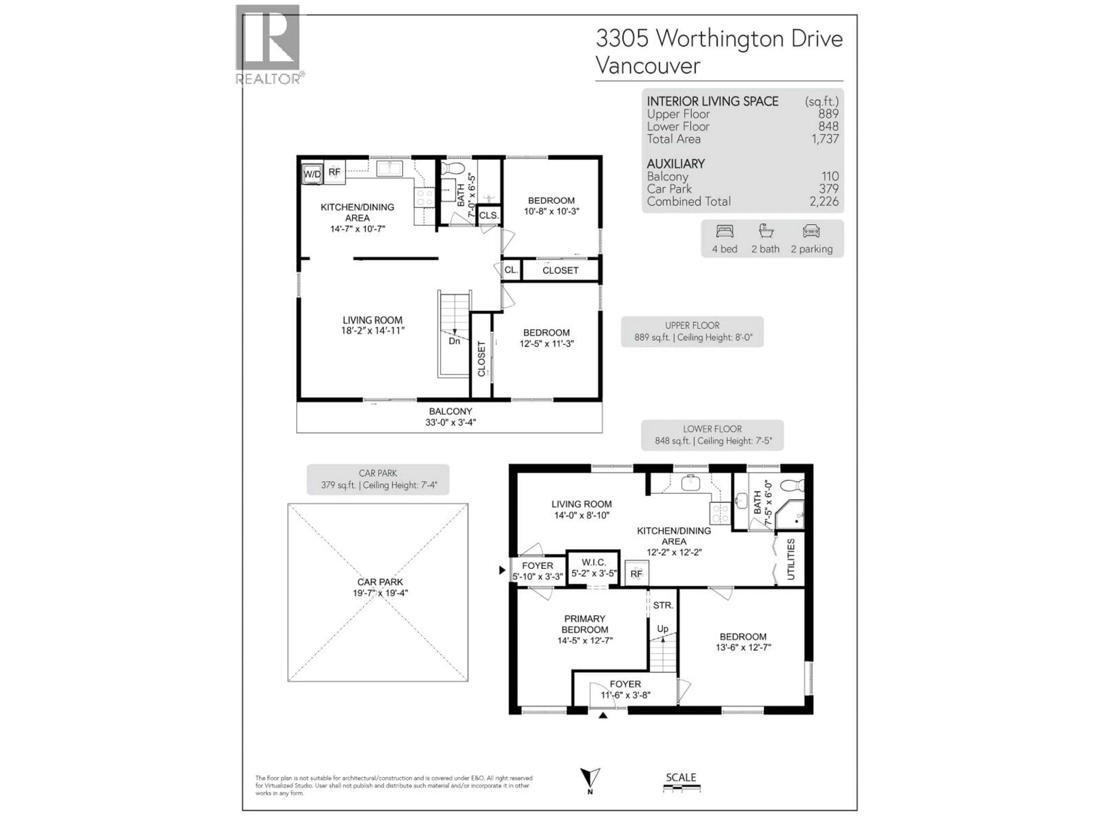 Floor plan for 3305 WORTHINGTON DRIVE, Vancouver British Columbia V5M3X2