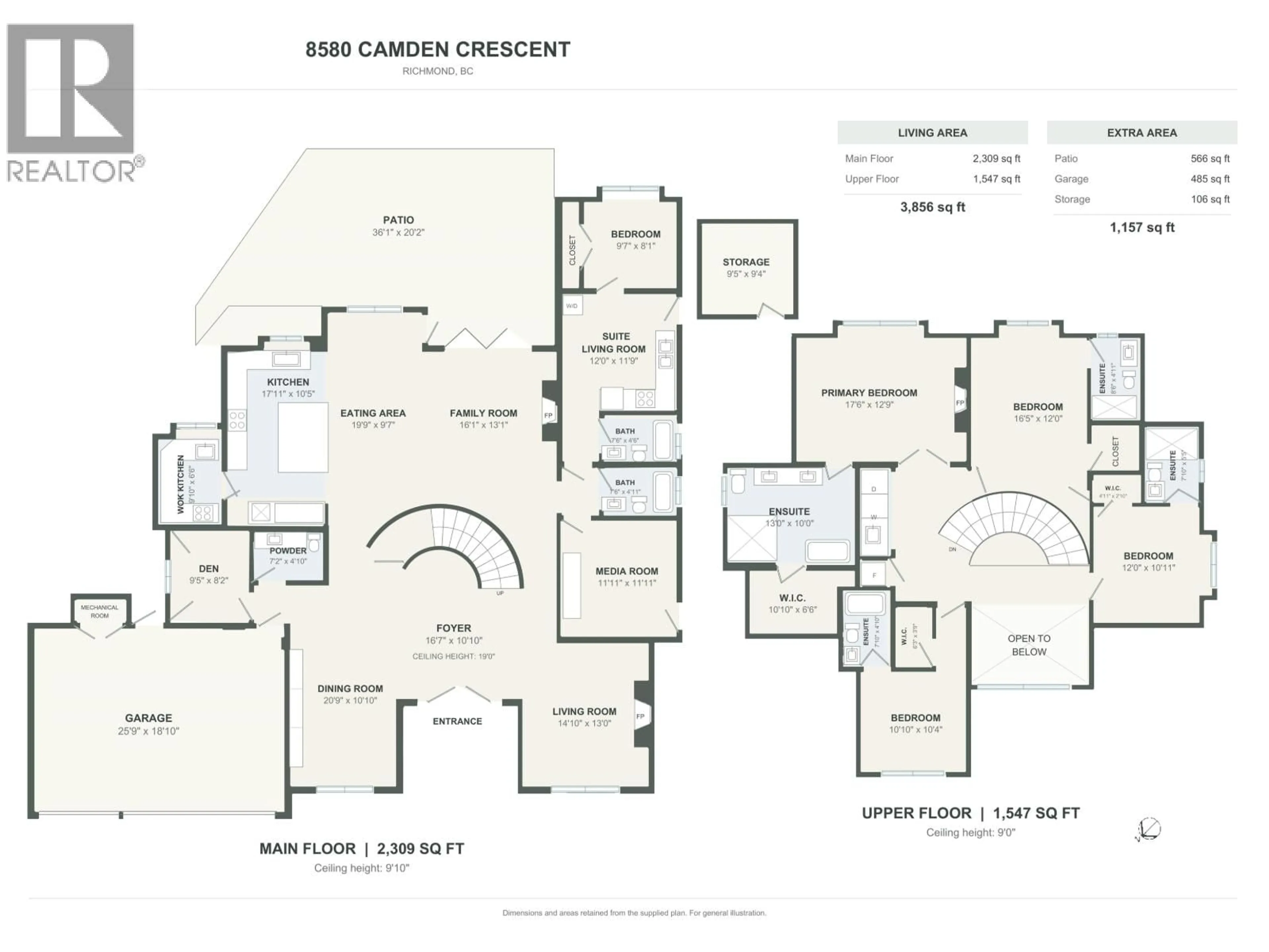 Floor plan for 8580 CAMDEN CRESCENT, Richmond British Columbia V7C3G4