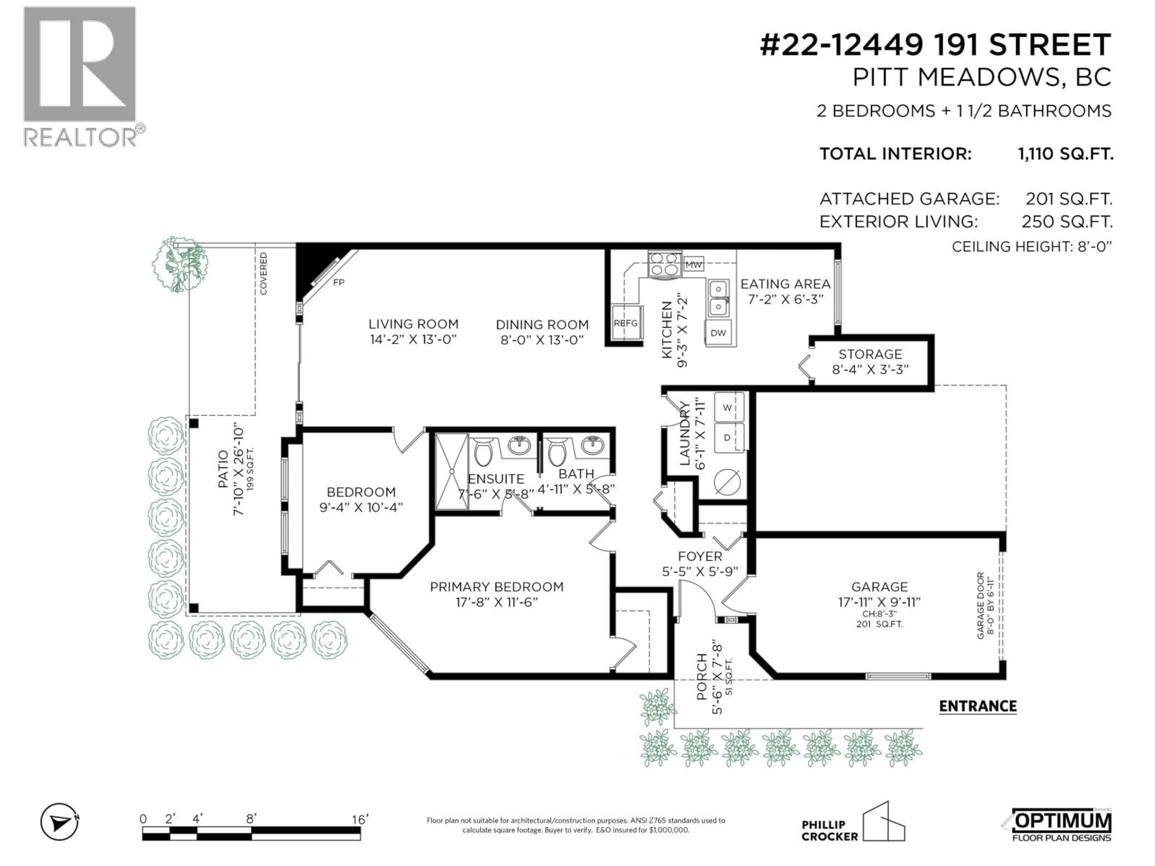 Floor plan for 22 - 12449 191 STREET, Pitt Meadows British Columbia V3Y2R4