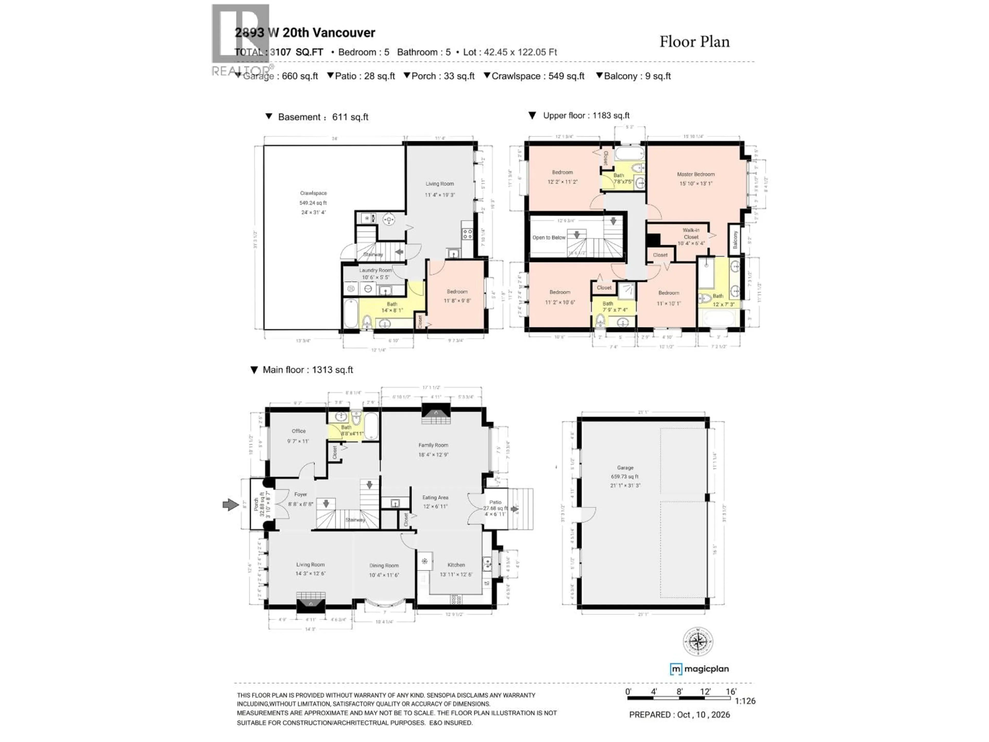 Floor plan for 2893 20TH AVENUE, Vancouver British Columbia V6L1H4