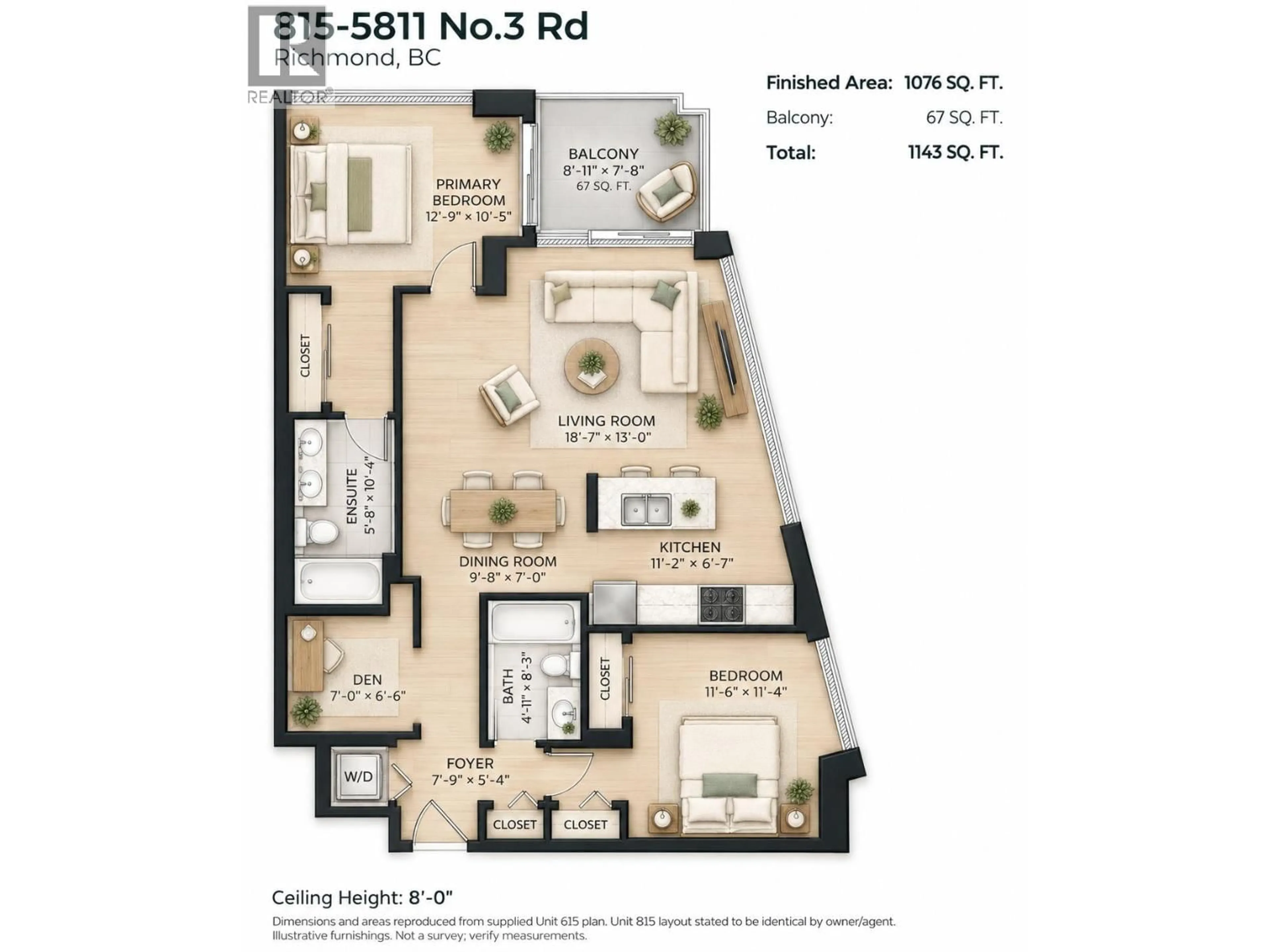 Floor plan for 815 - 5811 NO.3 ROAD, Richmond British Columbia V6X4L7