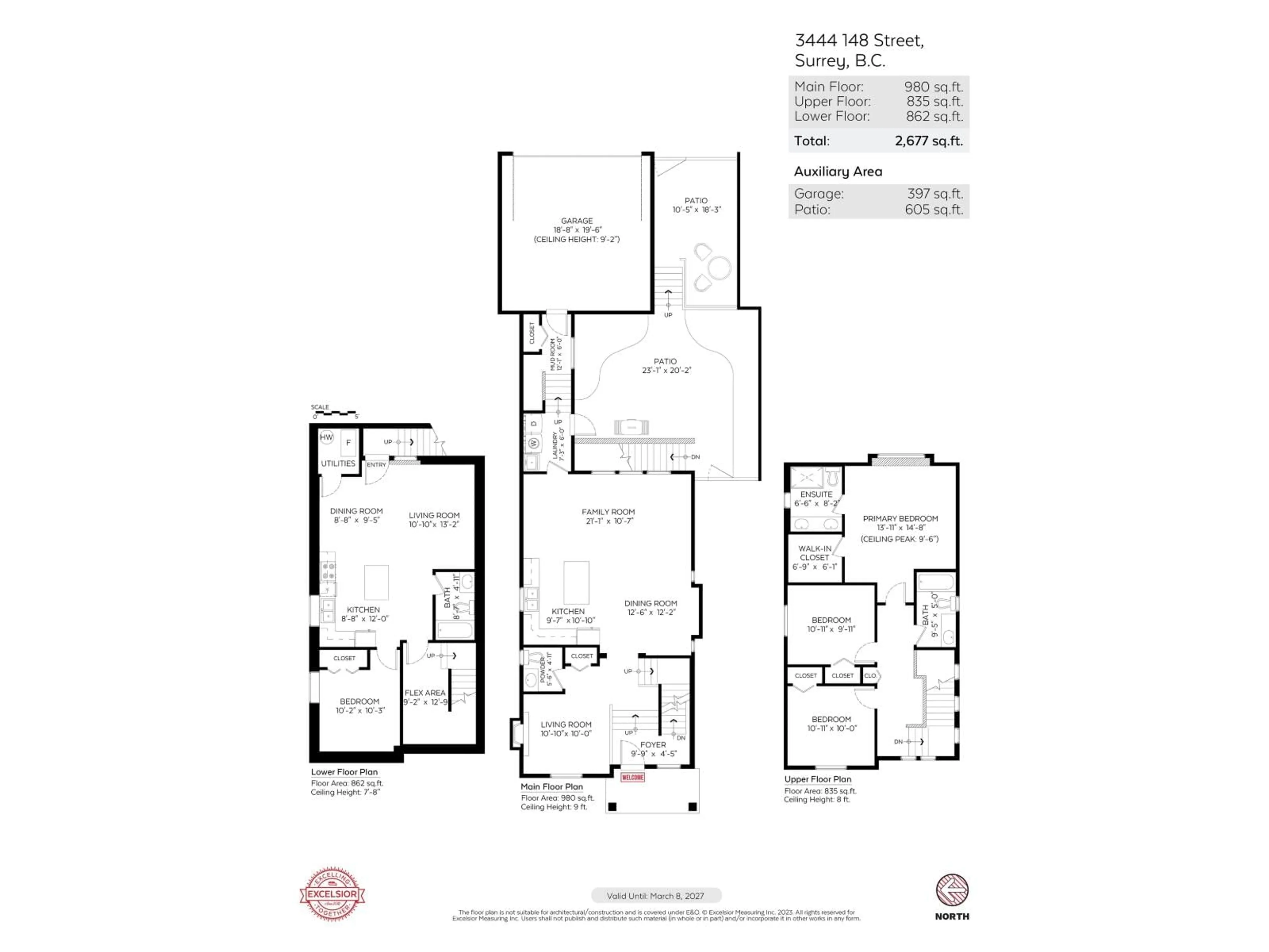 Floor plan for 3444 148 STREET, Surrey British Columbia V4P1A6