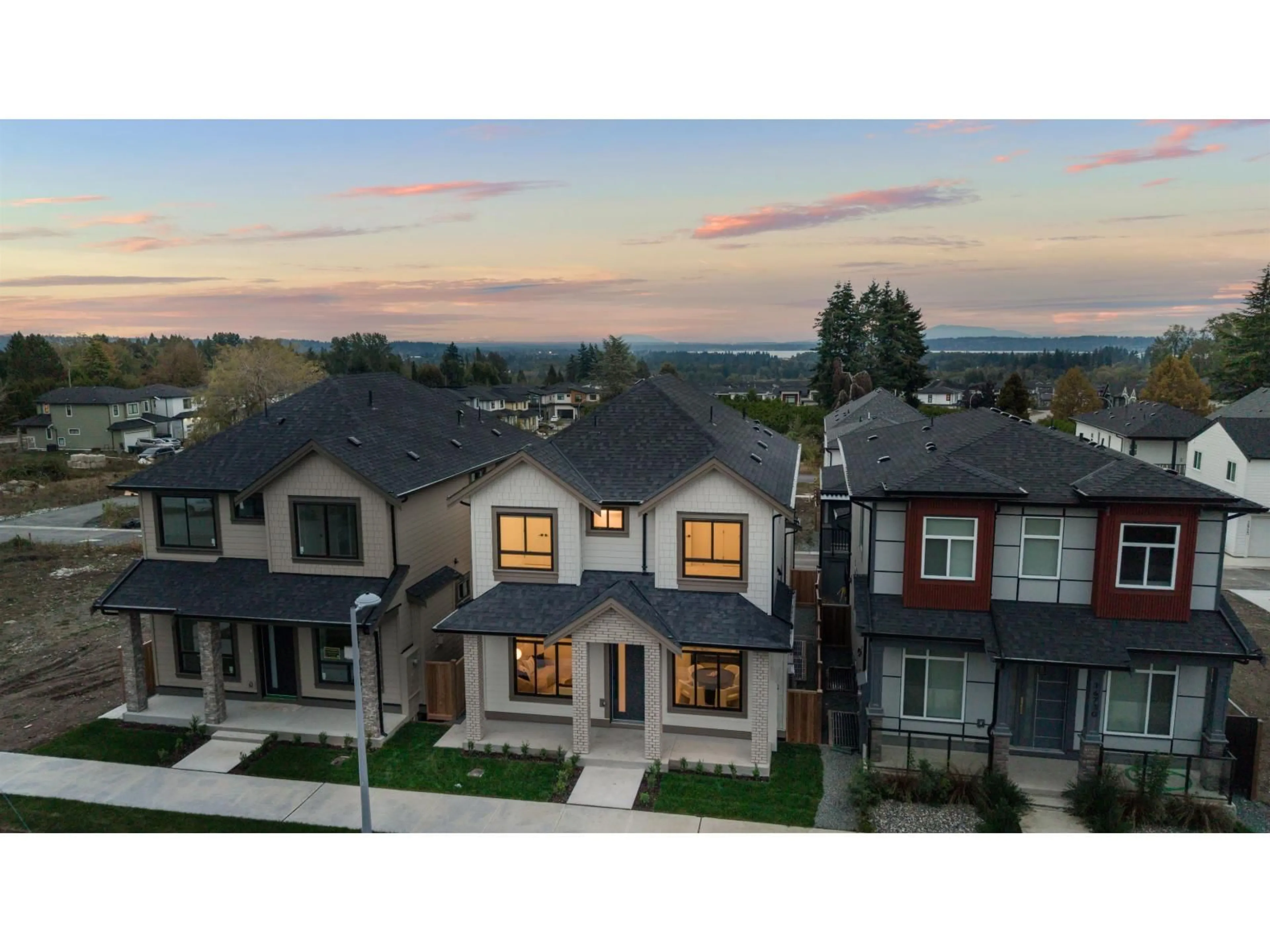 A pic from outside/outdoor area/front of a property/back of a property/a pic from drone, mountain view for 16734 20 AVENUE, Surrey British Columbia V3Z9M9