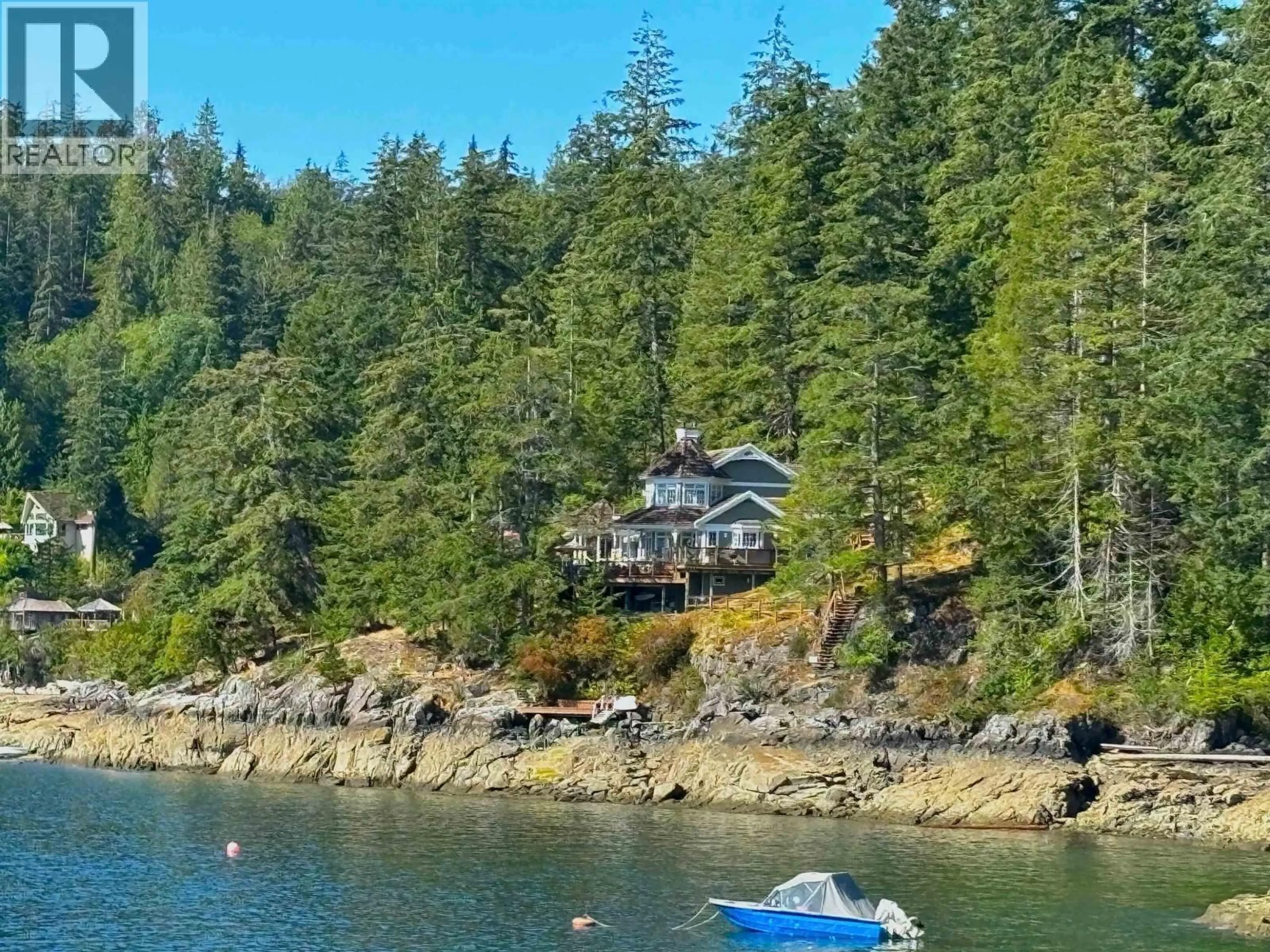 A pic from outside/outdoor area/front of a property/back of a property/a pic from drone, water/lake/river/ocean view for 890 THE GROVE ROAD, Gambier Island British Columbia V0N1V0