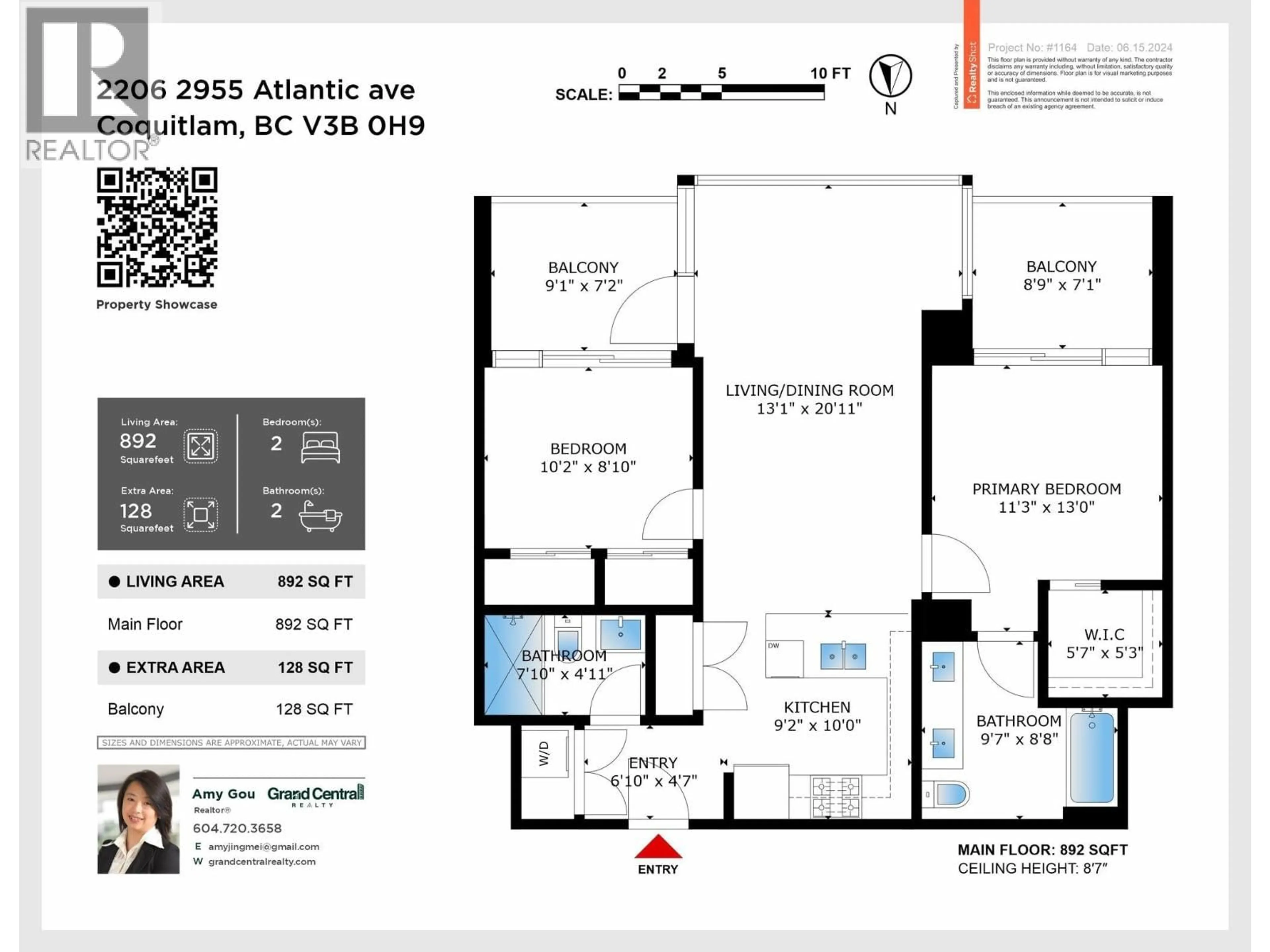 Floor plan for 2206 - 2955 ATLANTIC AVENUE, Coquitlam British Columbia V3B0H9