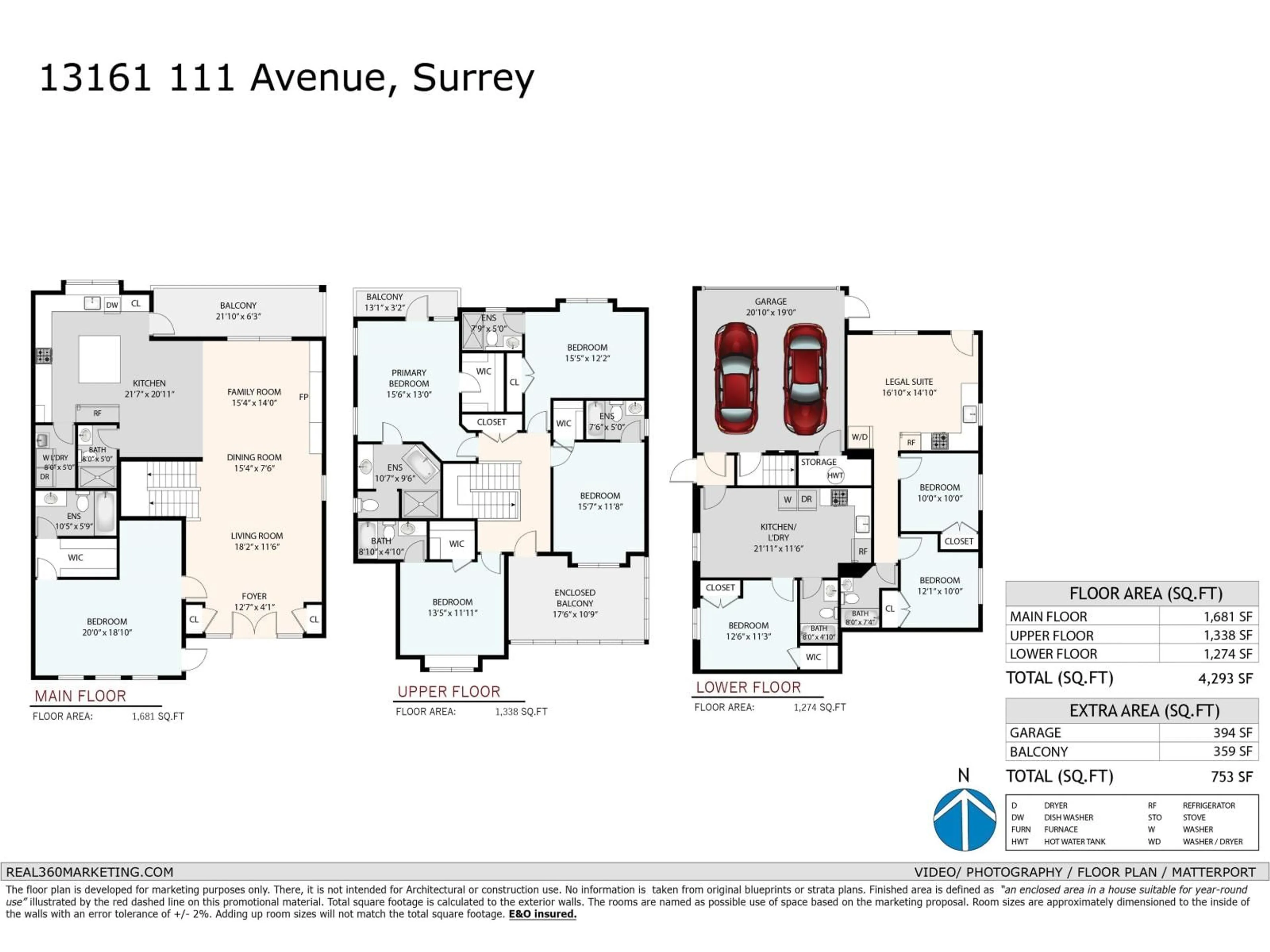 Floor plan for 13161 111 AVENUE, Surrey British Columbia V3T2S3