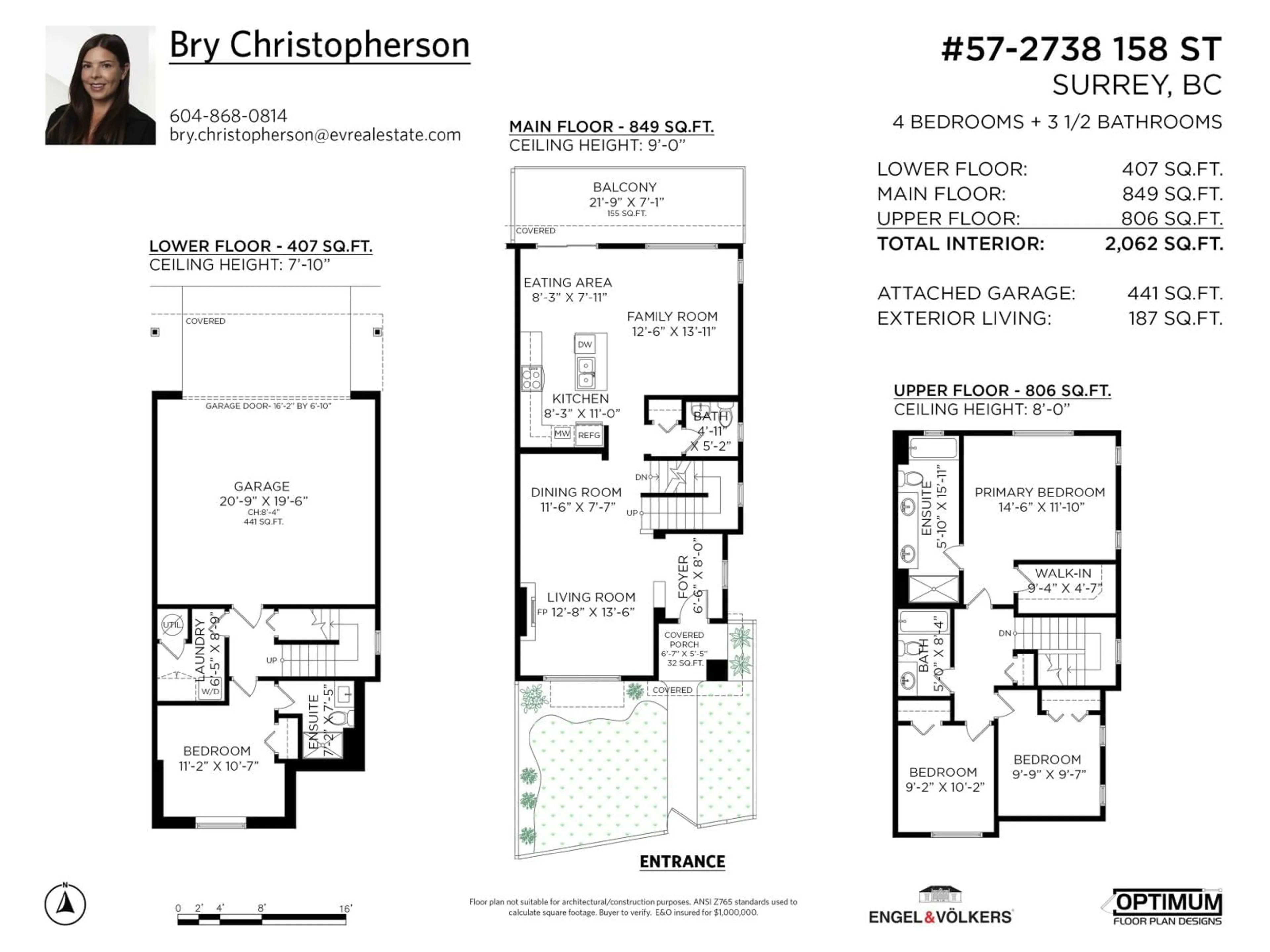 Floor plan for 57 - 2738 158 STREET, Surrey British Columbia V3Z3K3