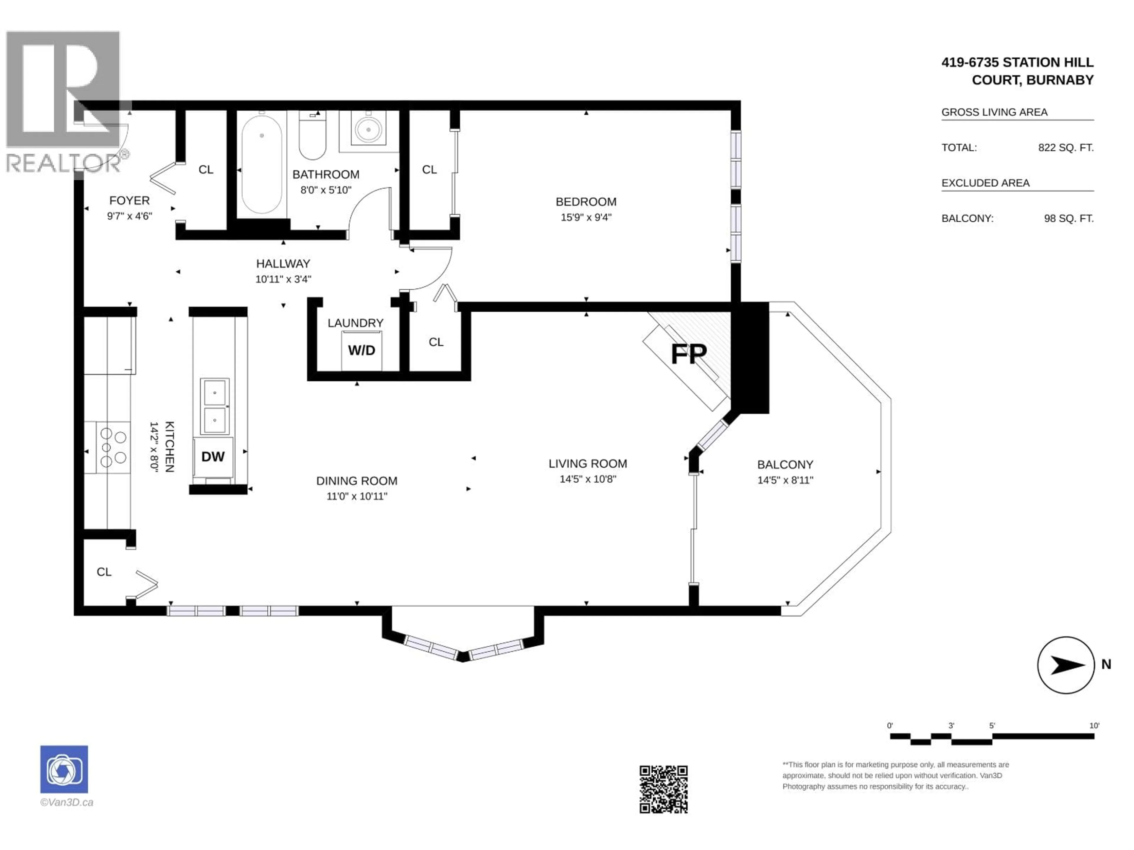 Floor plan for 419 - 6735 STATION HILL COURT, Burnaby British Columbia V3N4W5