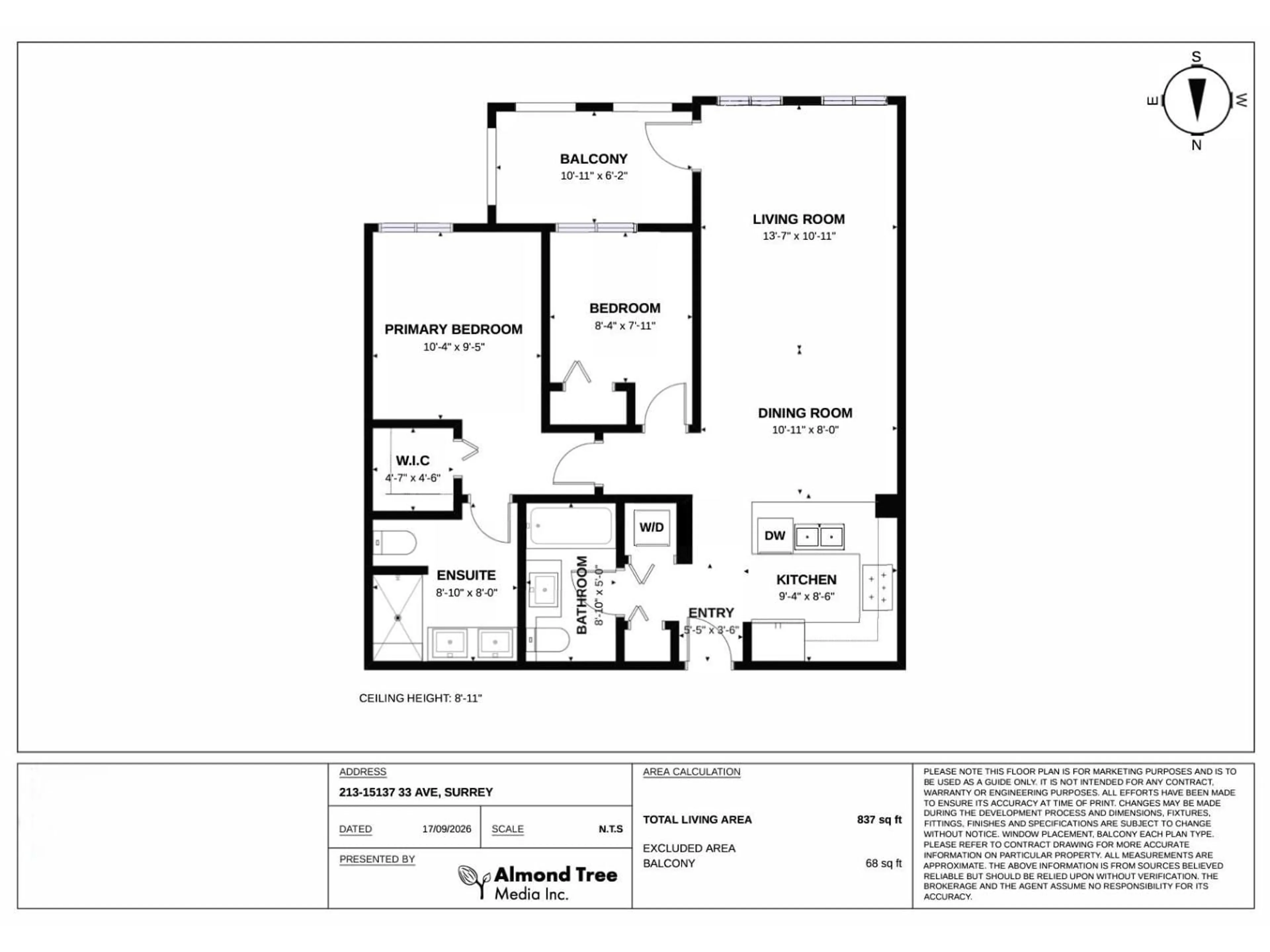 Floor plan for 213 - 15137 33 AVENUE, Surrey British Columbia V3Z0Y1