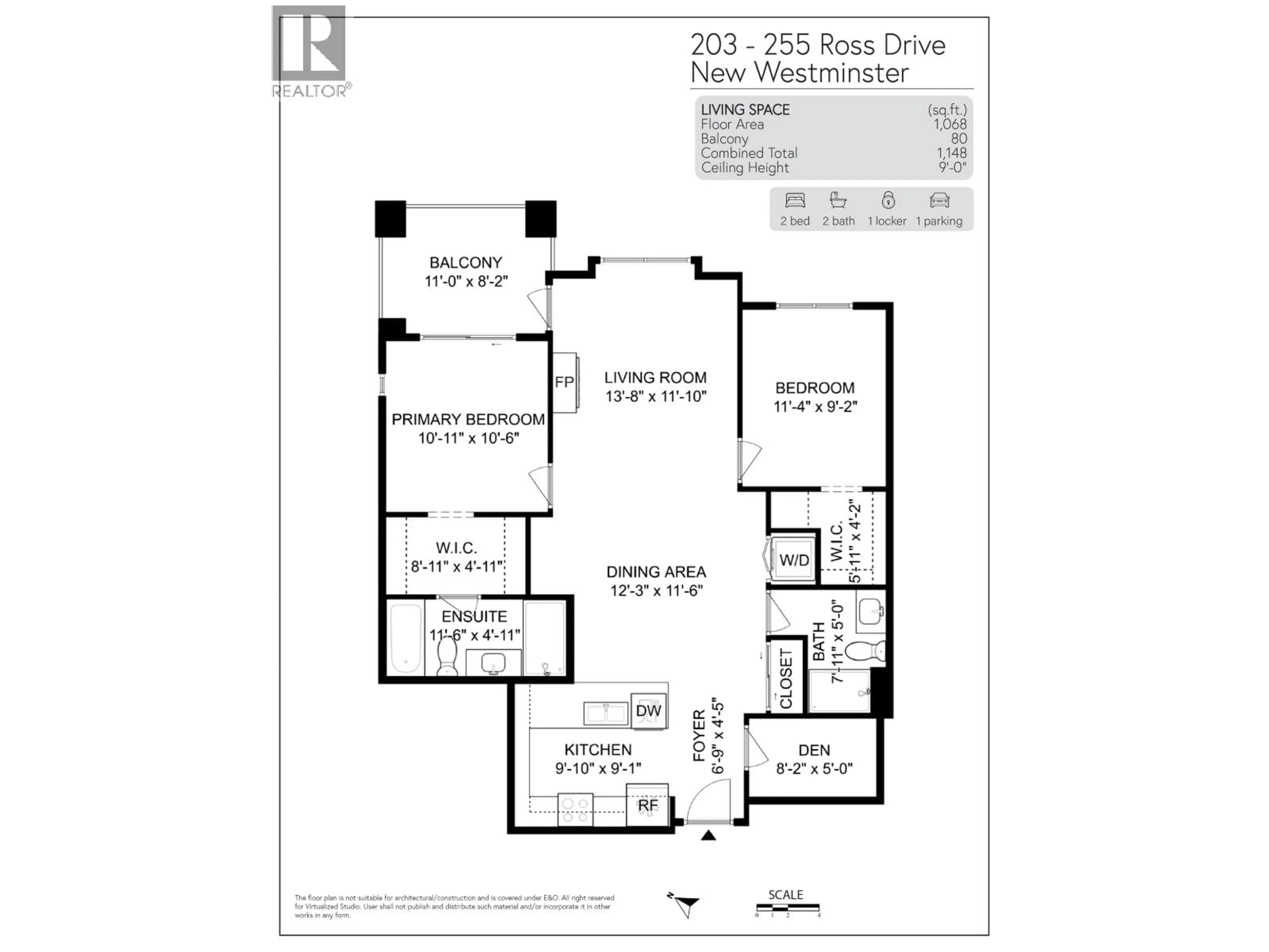 Floor plan for 203 - 255 ROSS DRIVE, New Westminster British Columbia V3L0C7