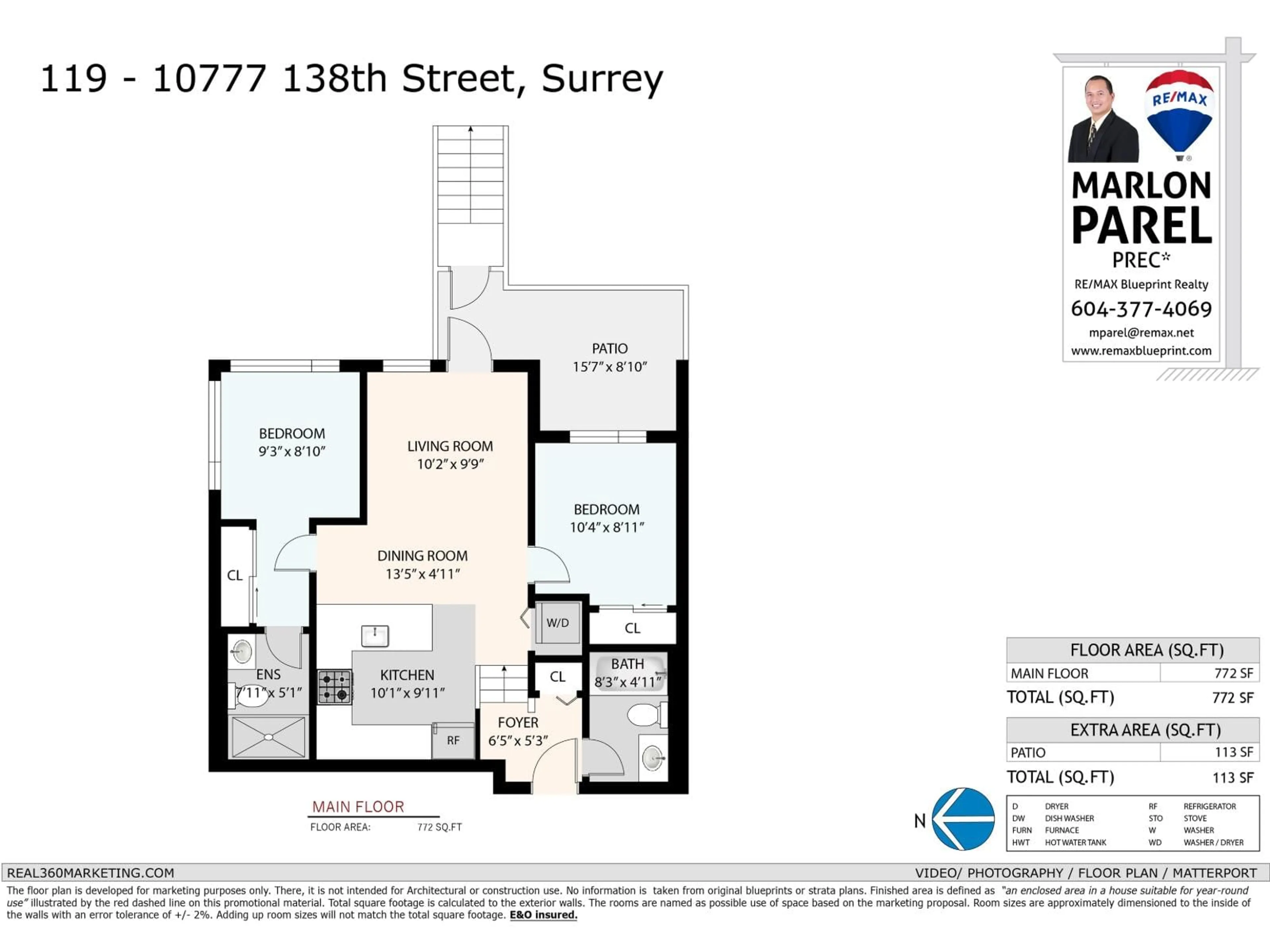 Floor plan for 119 - 10777 138 STREET, Surrey British Columbia V3T0T5