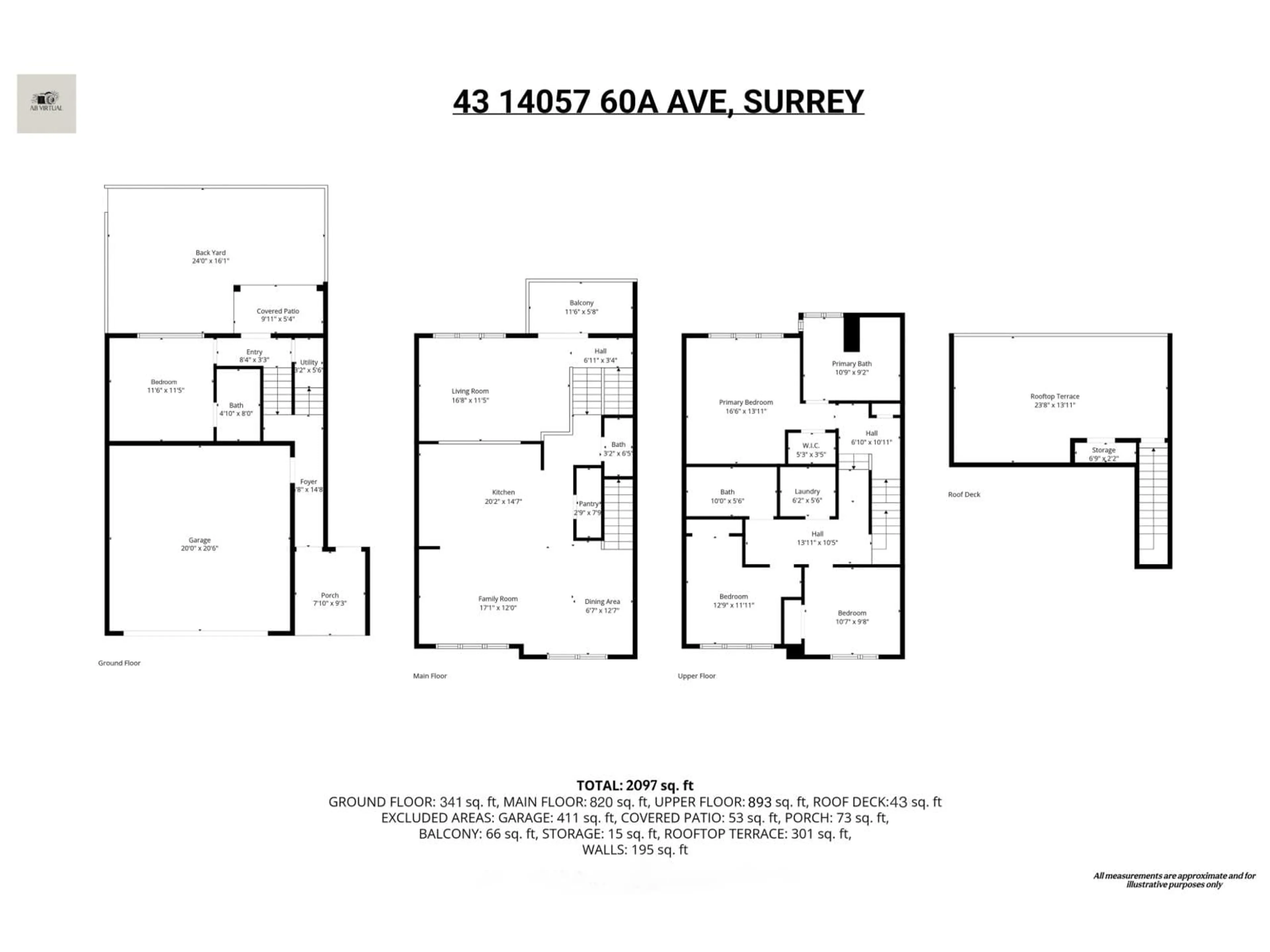 Floor plan for 43 - 14057 60A AVENUE, Surrey British Columbia V3X0J2