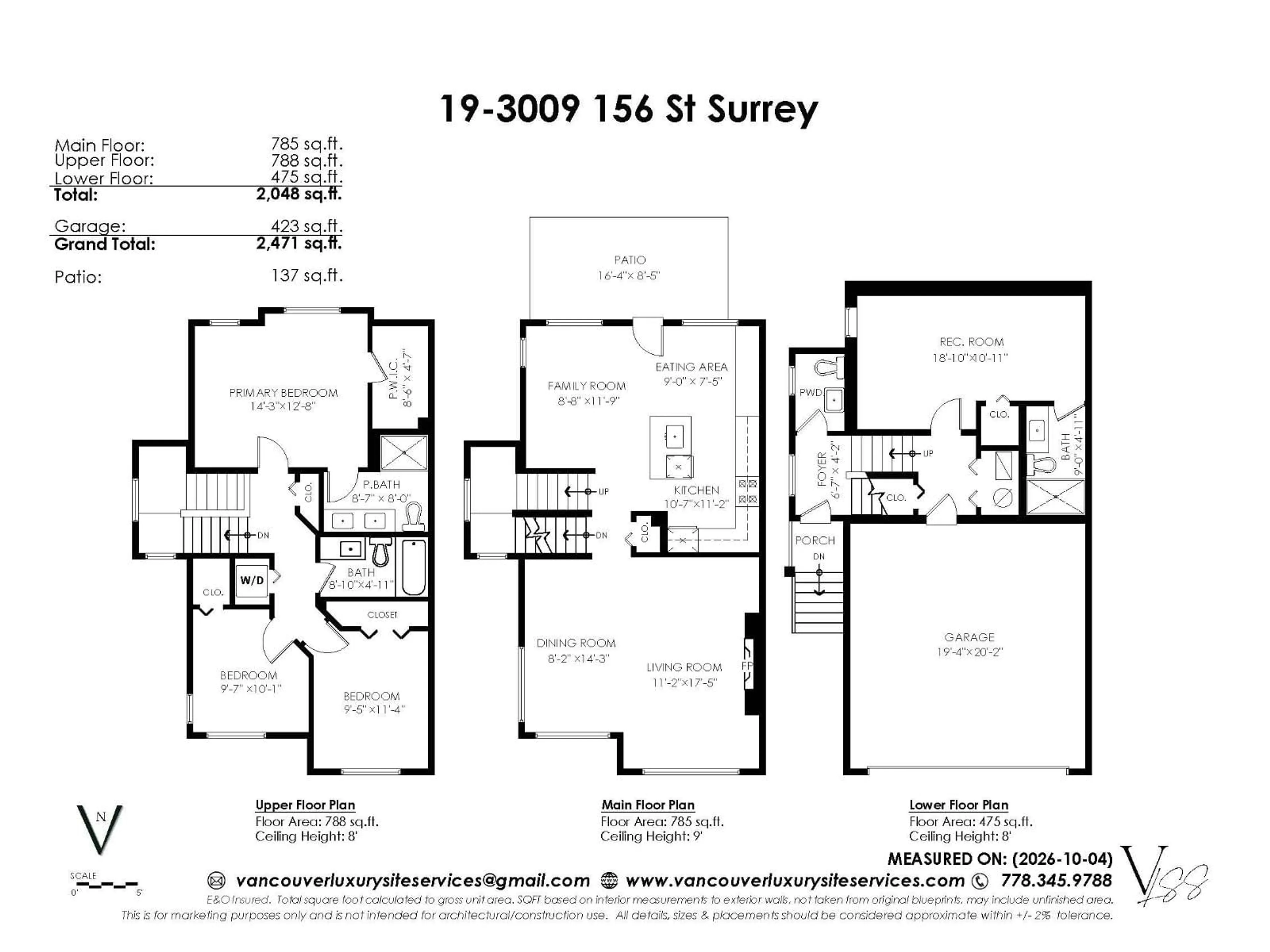 Floor plan for 19 - 3009 156 STREET, Surrey British Columbia V3Z0N9