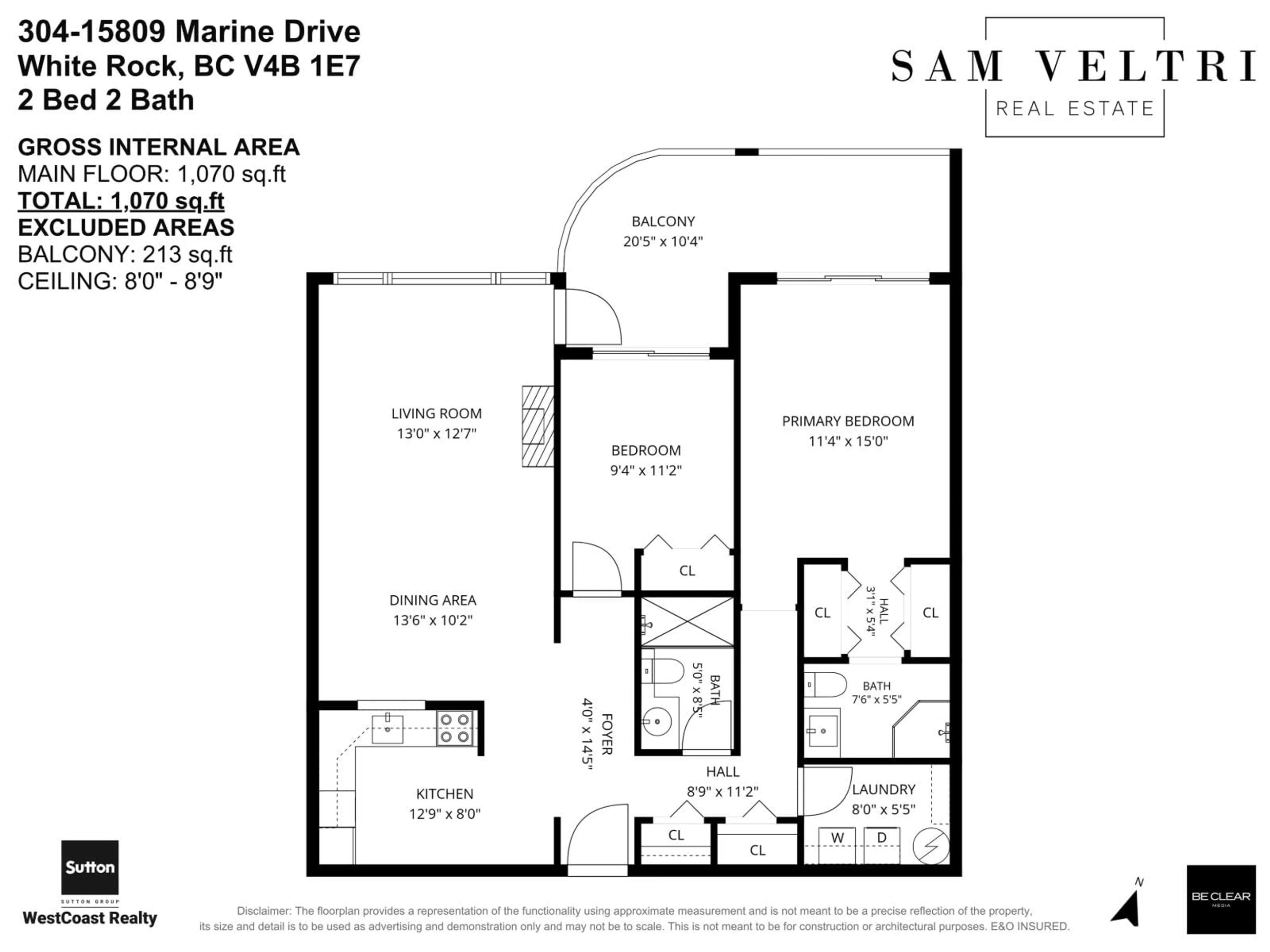 Floor plan for 304 - 15809 MARINE DRIVE, White Rock British Columbia V3B1E7