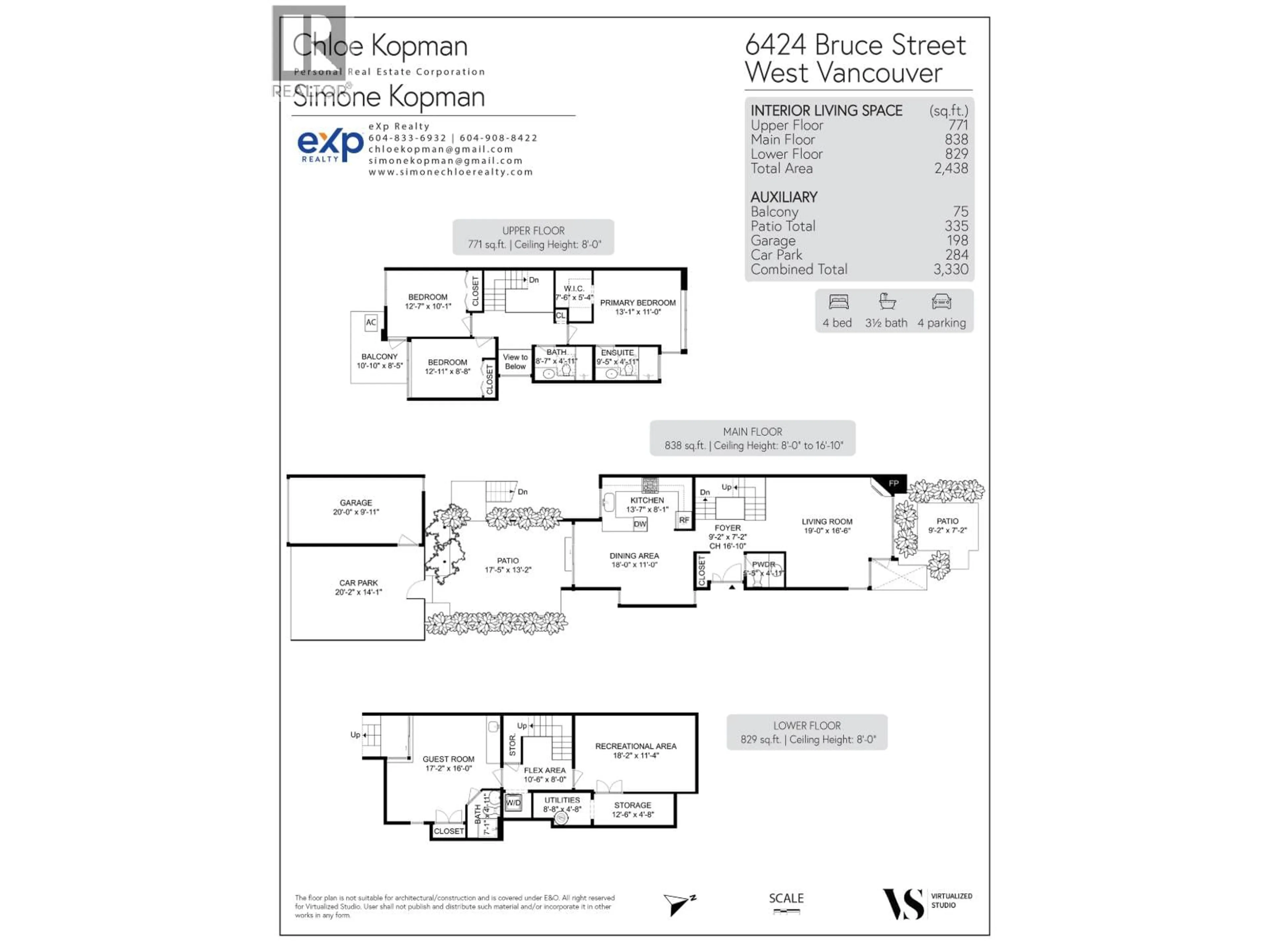 Floor plan for 6424 BRUCE STREET, West Vancouver British Columbia V7W2G6