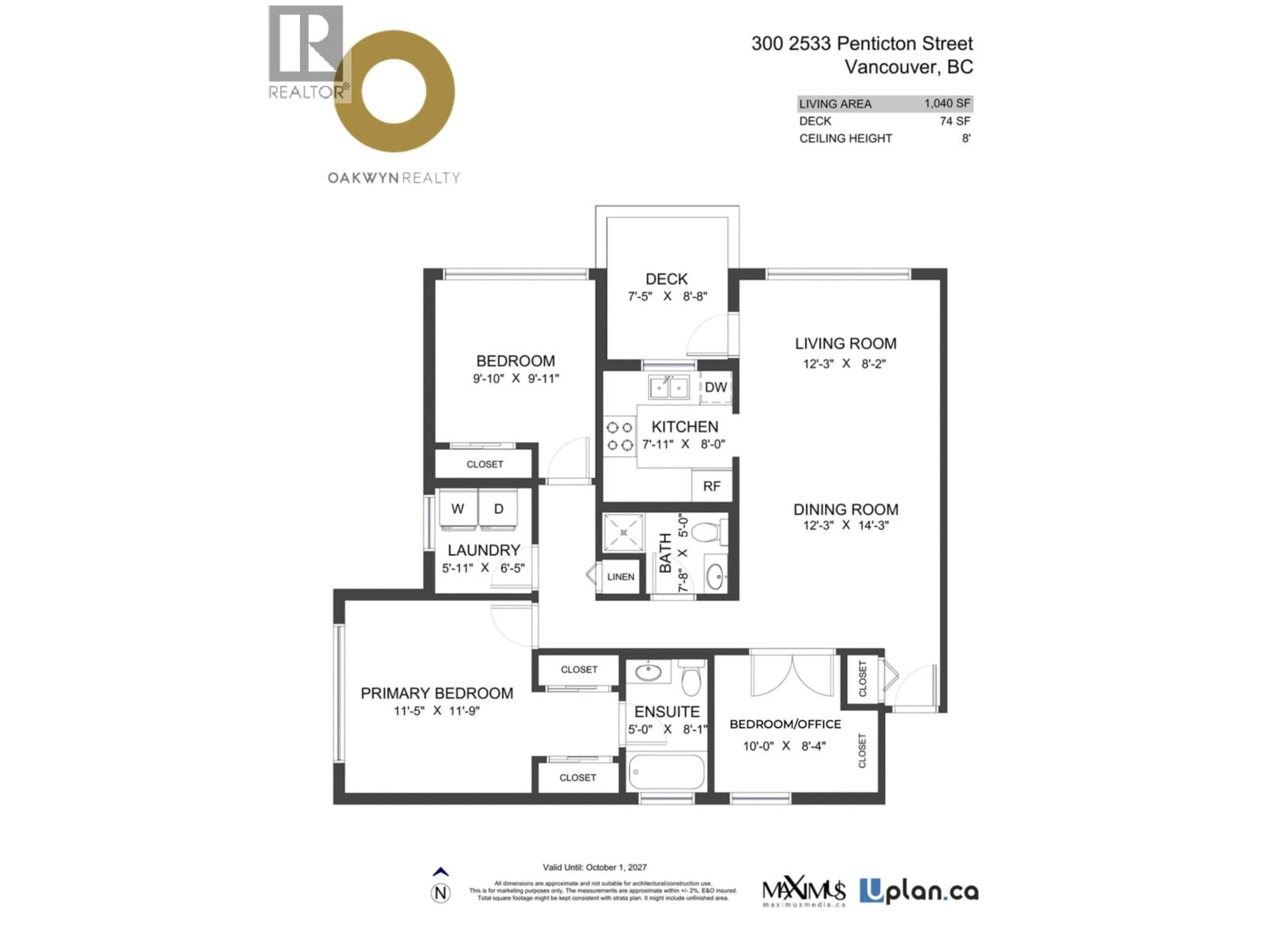 Floor plan for 300 - 2533 PENTICTON STREET, Vancouver British Columbia V5M4T8