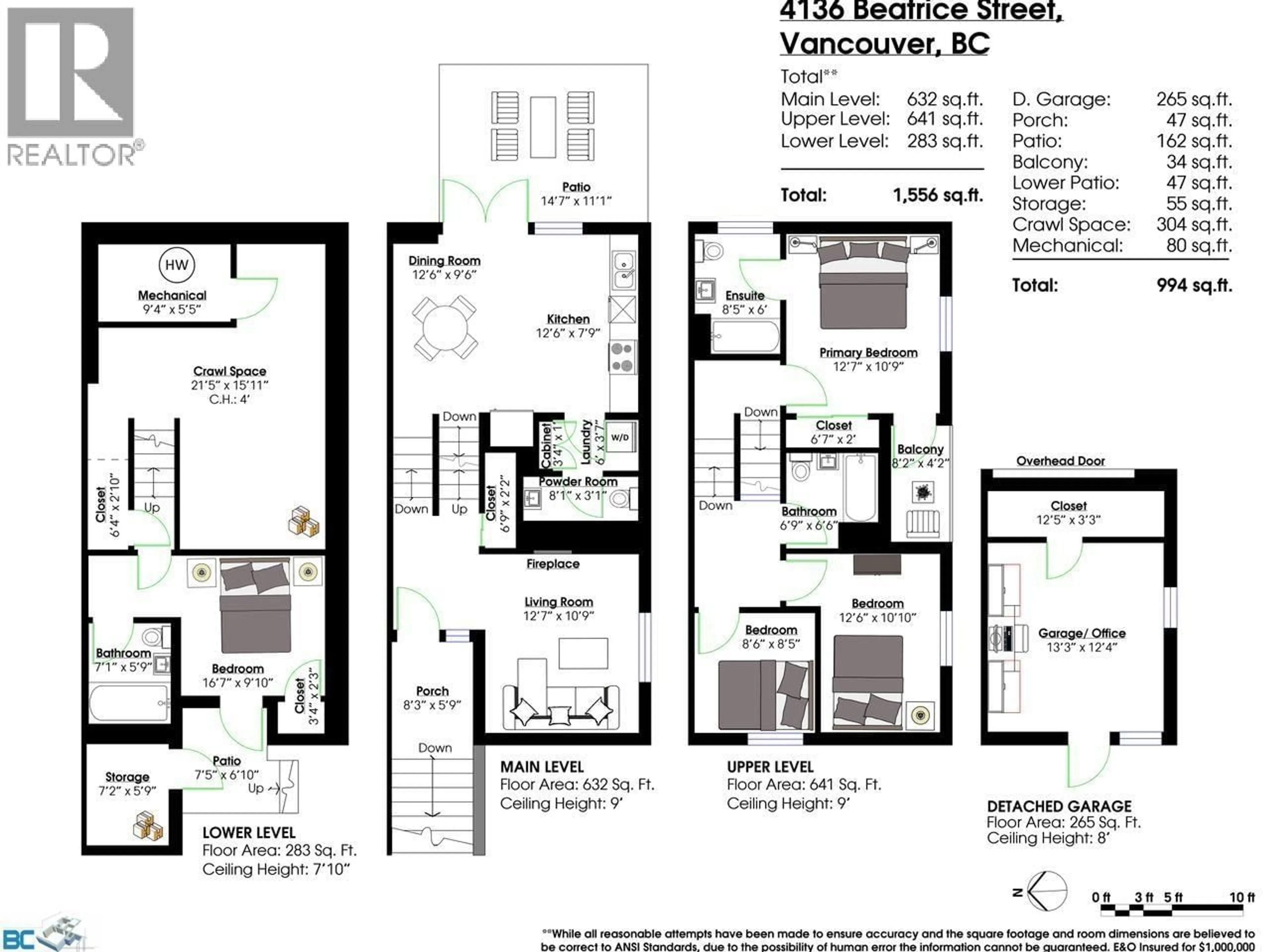 Floor plan for 4136 BEATRICE STREET, Vancouver British Columbia V5N4H6