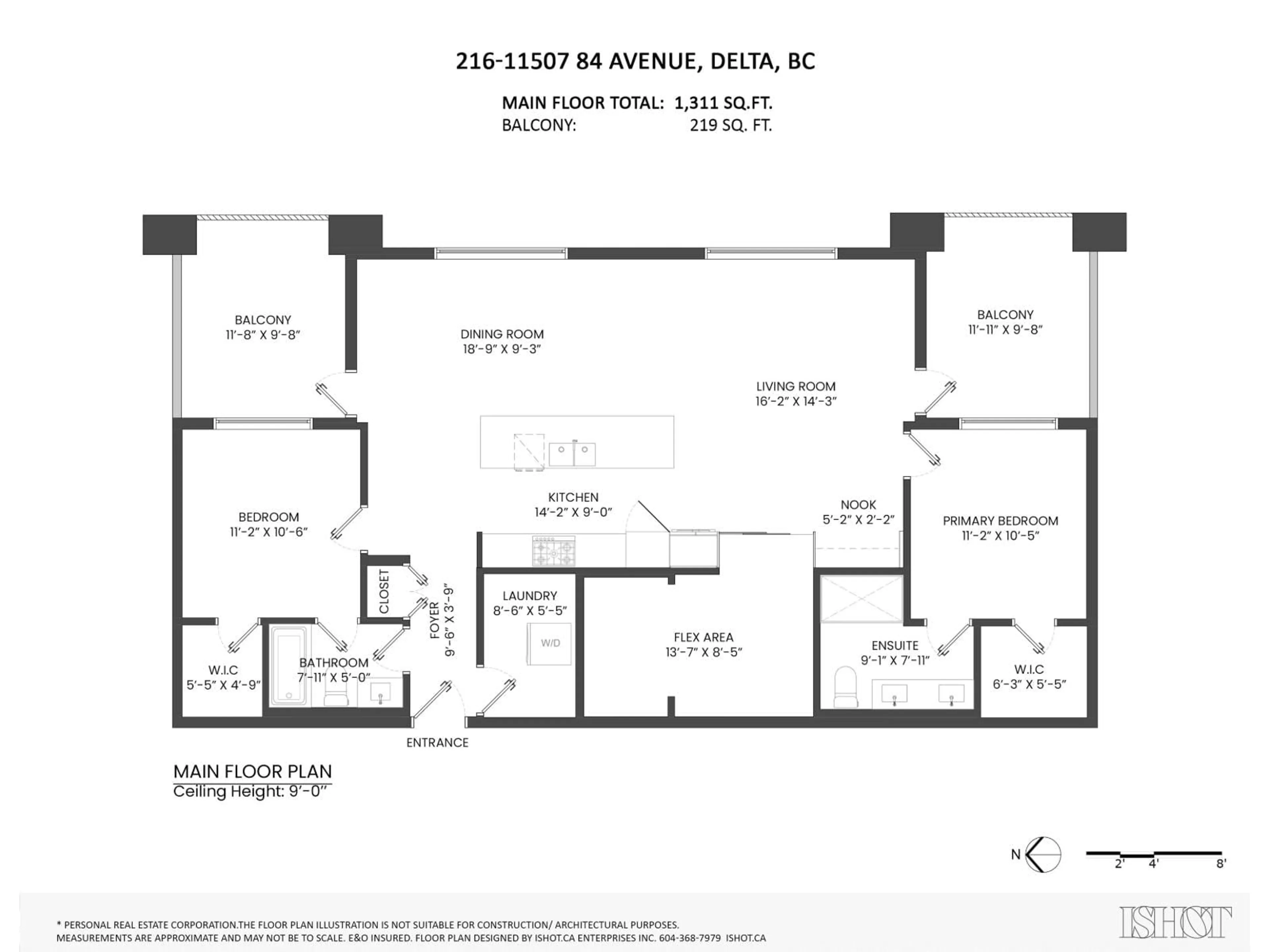 Floor plan for 216 - 11507 84 AVENUE, Delta British Columbia V4C0E5