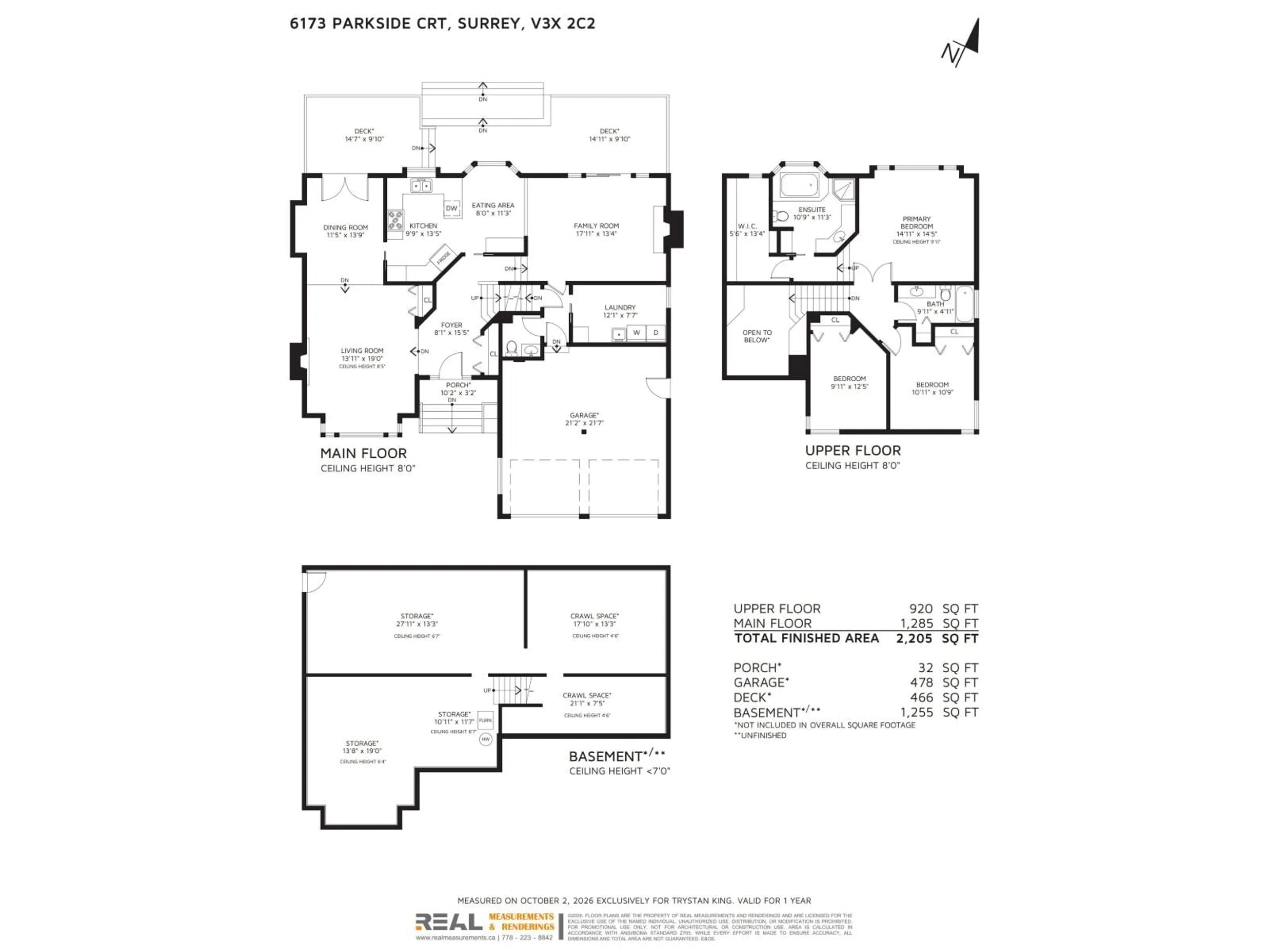 Floor plan for 6173 PARKSIDE COURT, Surrey British Columbia V3X2C2