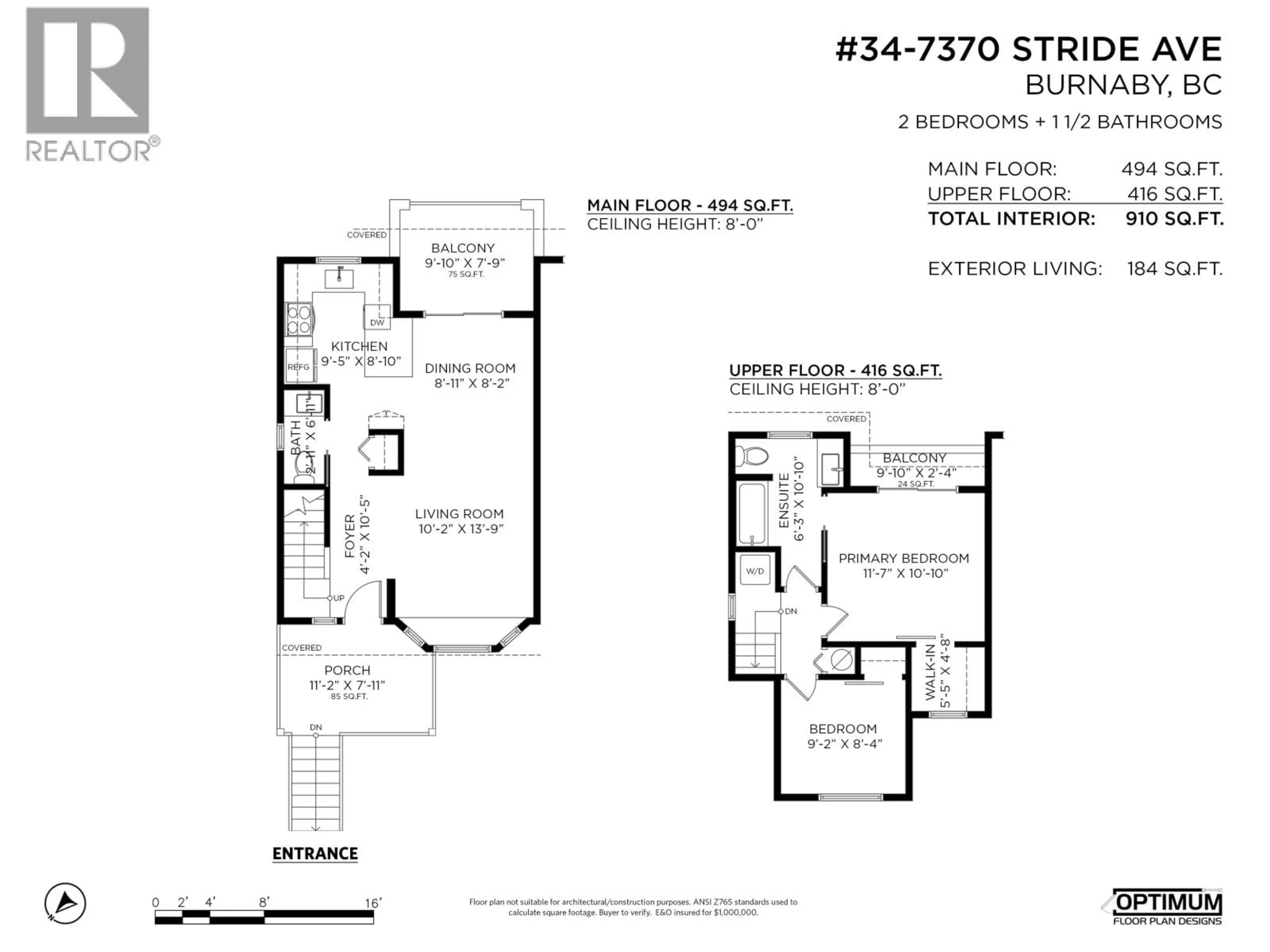 Floor plan for 34 - 7370 STRIDE AVENUE, Burnaby British Columbia V3N5E6