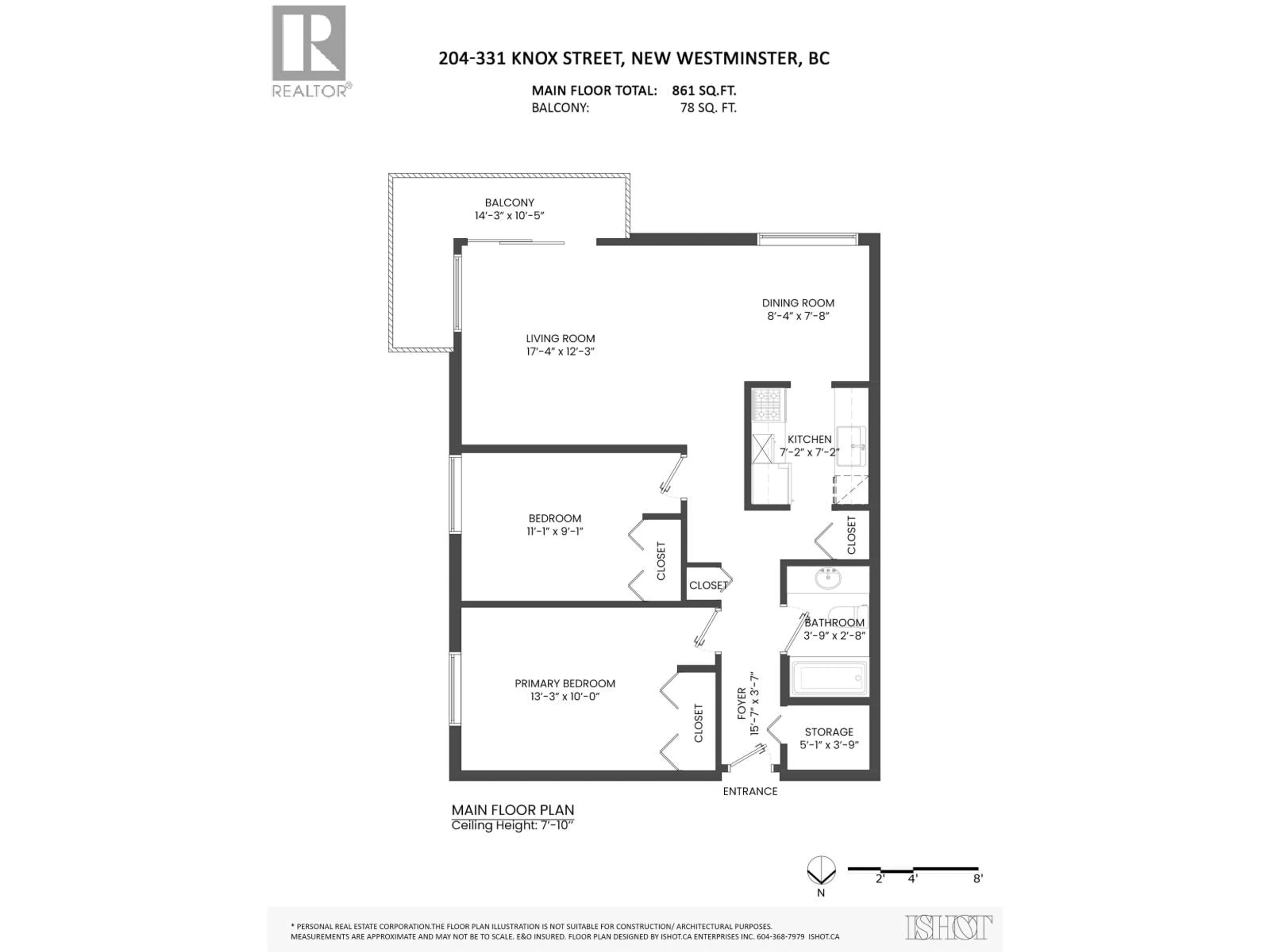 Floor plan for 204 - 331 KNOX STREET, New Westminster British Columbia V3L3N4