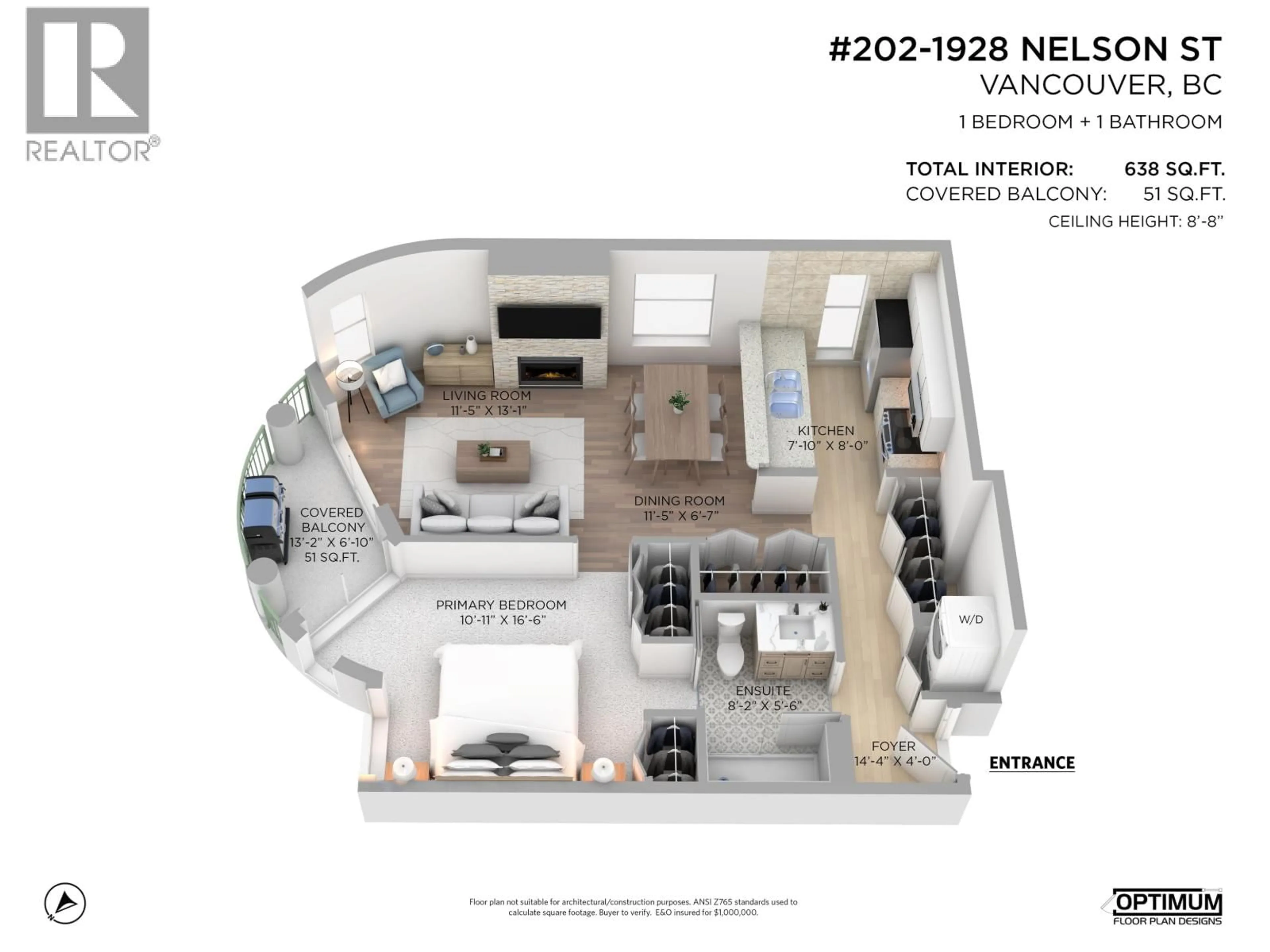 Floor plan for 202 - 1928 NELSON STREET, Vancouver British Columbia V6G1N2