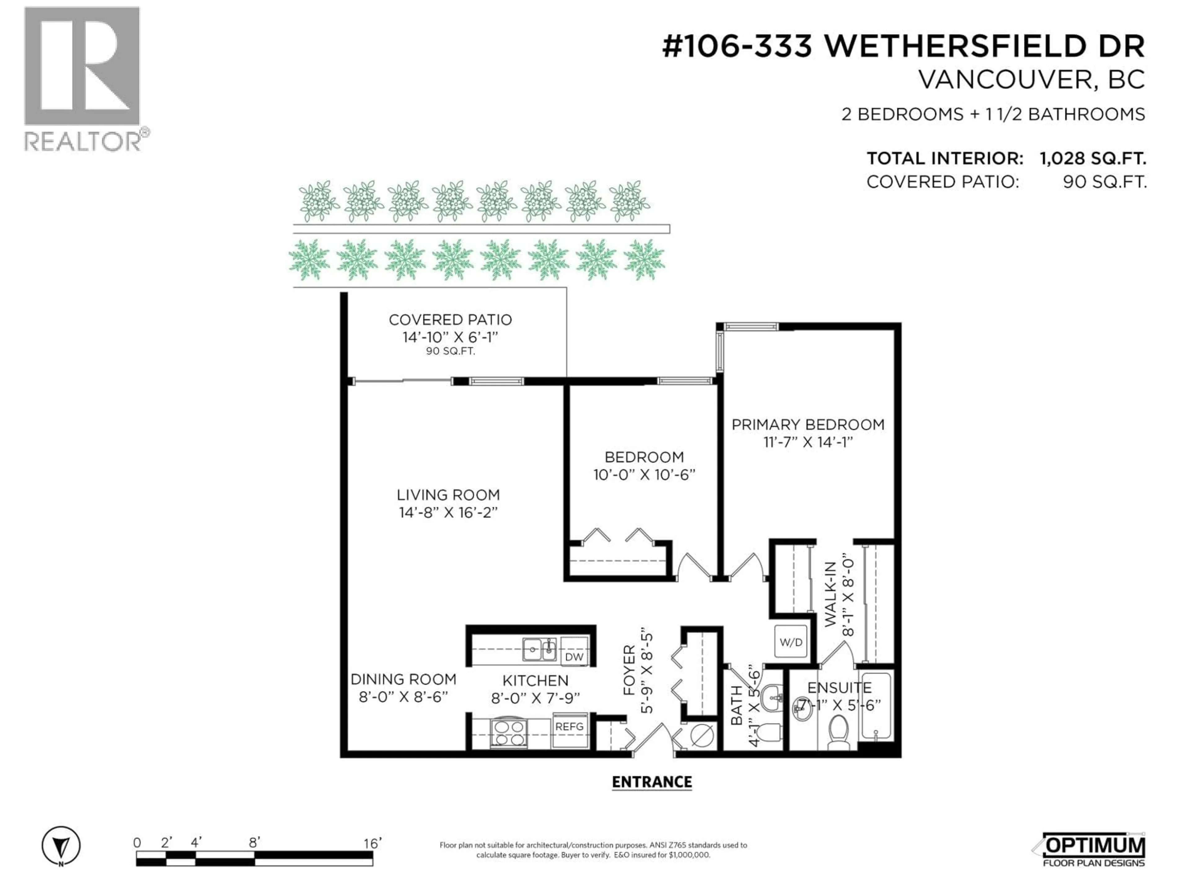 Floor plan for 106 - 333 WETHERSFIELD DRIVE, Vancouver British Columbia V5V2S4