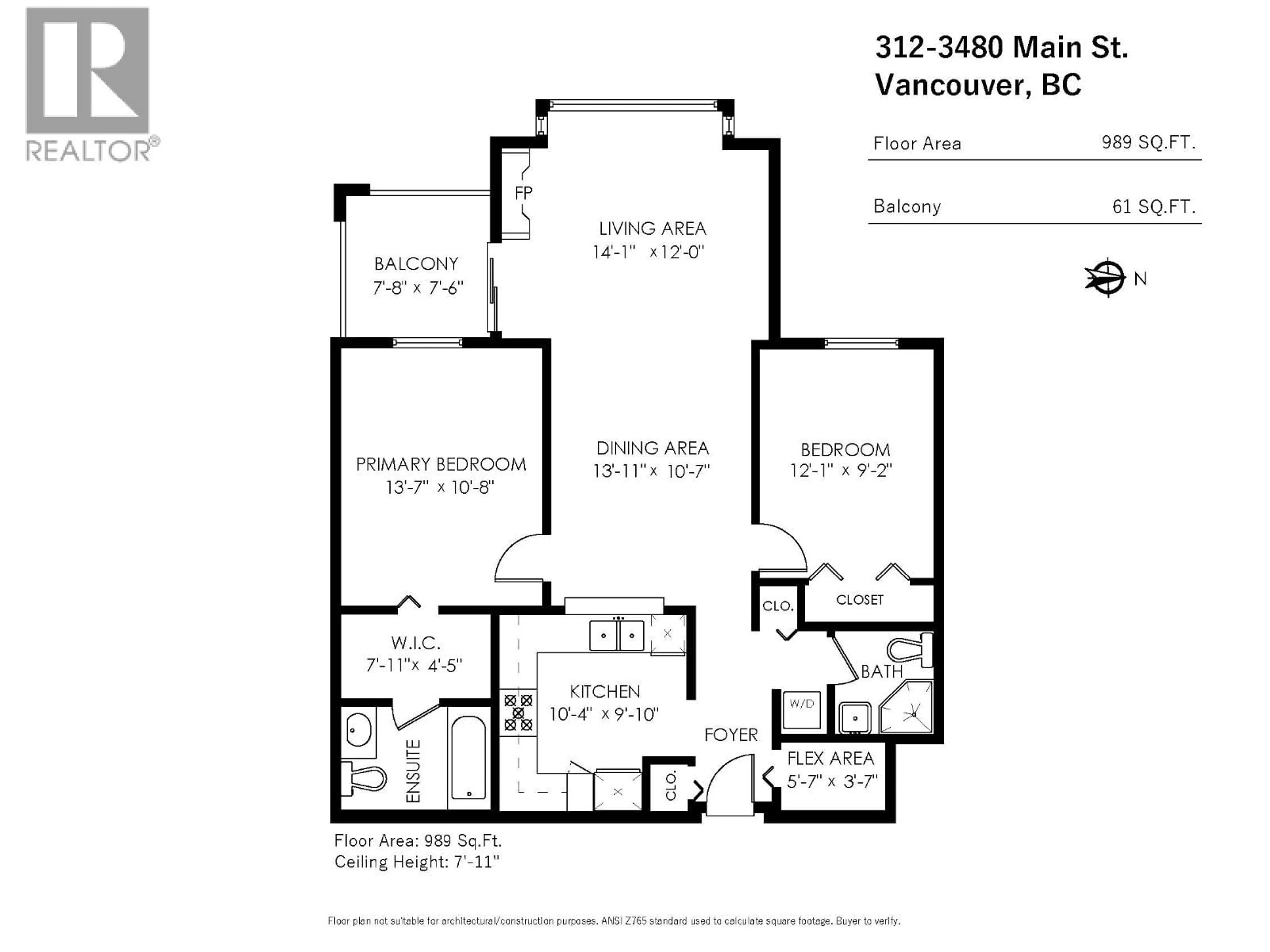 Floor plan for 312 - 3480 MAIN STREET, Vancouver British Columbia V5V3N2