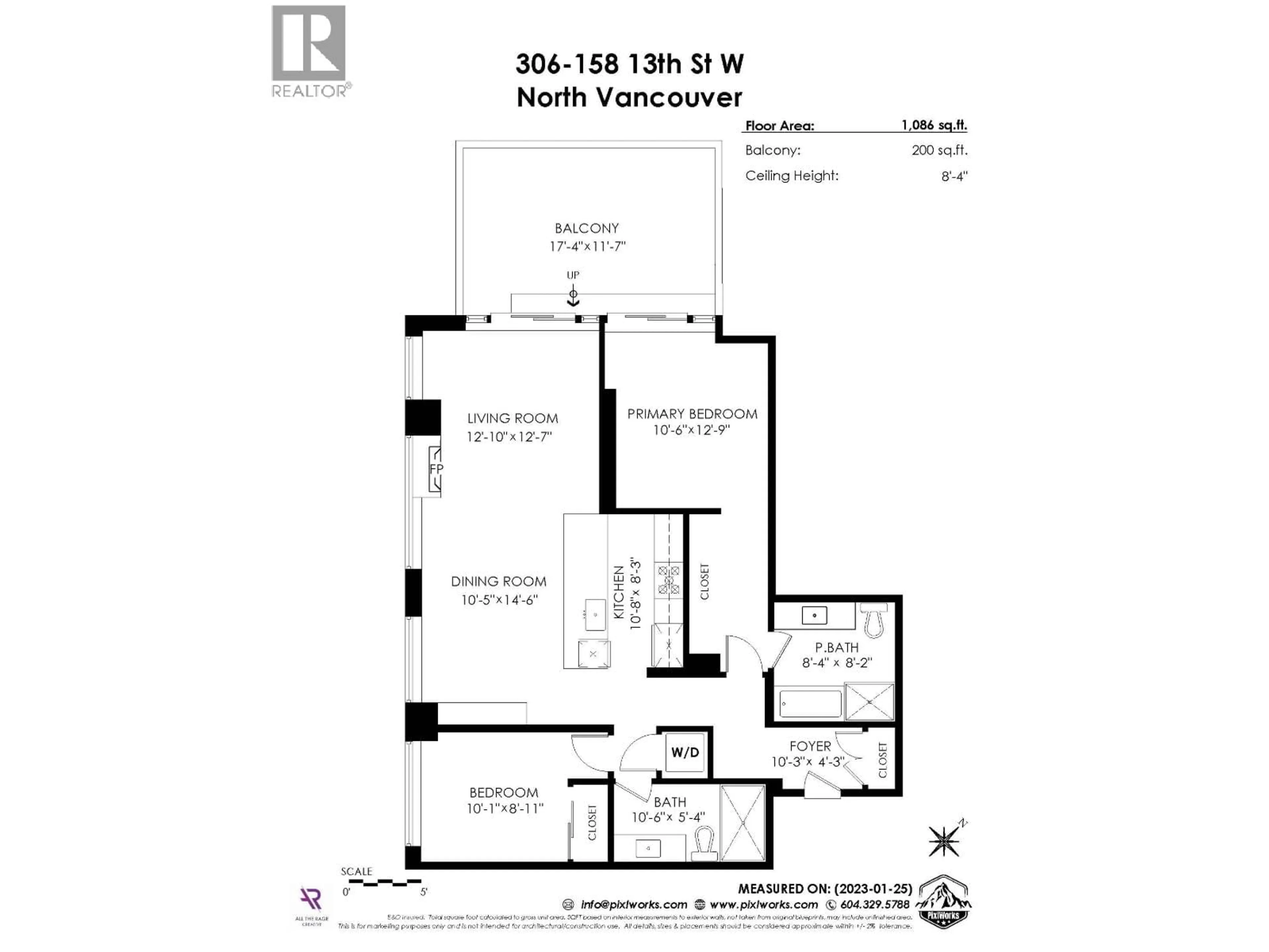 Floor plan for 306 - 158 13TH STREET, North Vancouver British Columbia V7M0A7