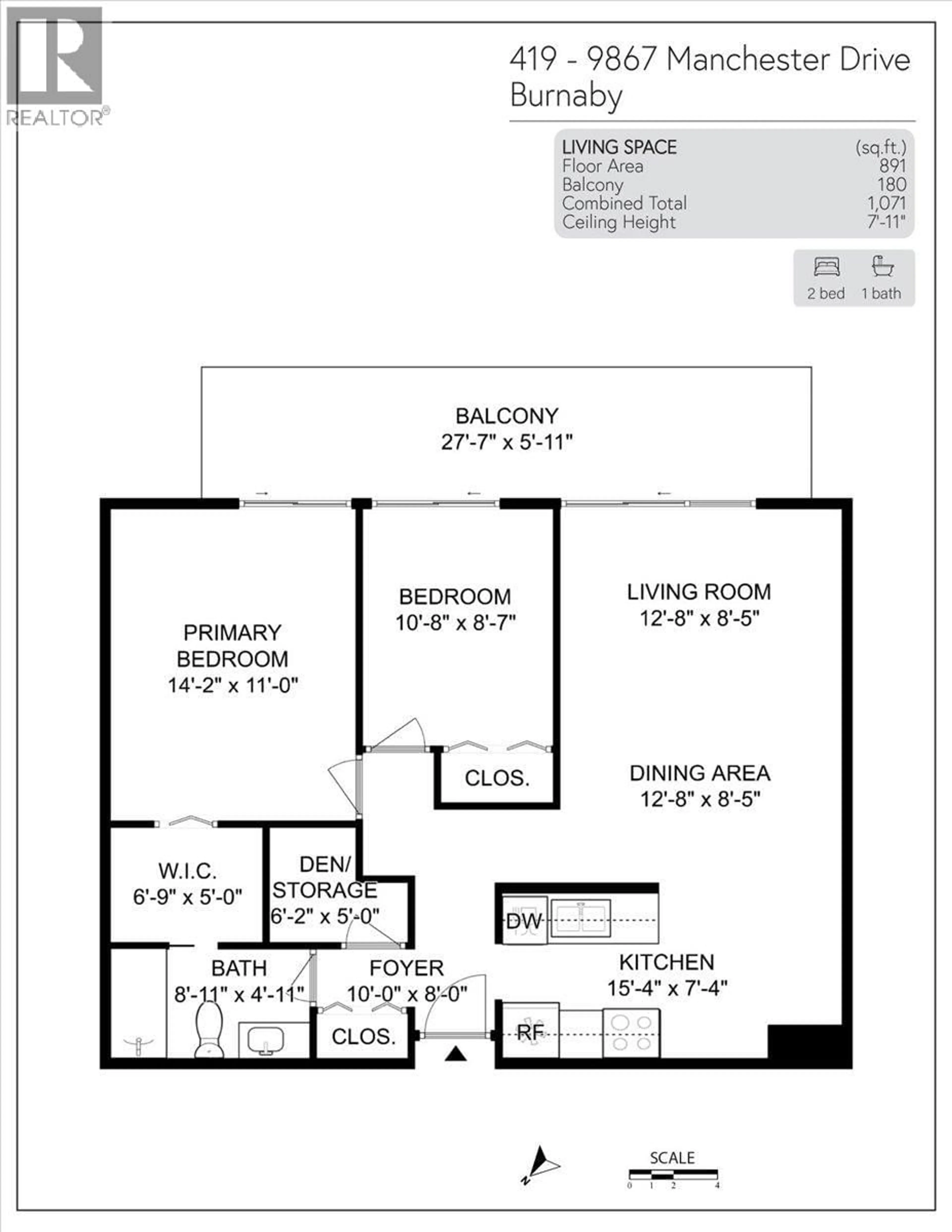 Floor plan for 419 - 9867 MANCHESTER DRIVE, Burnaby British Columbia V3N4P6