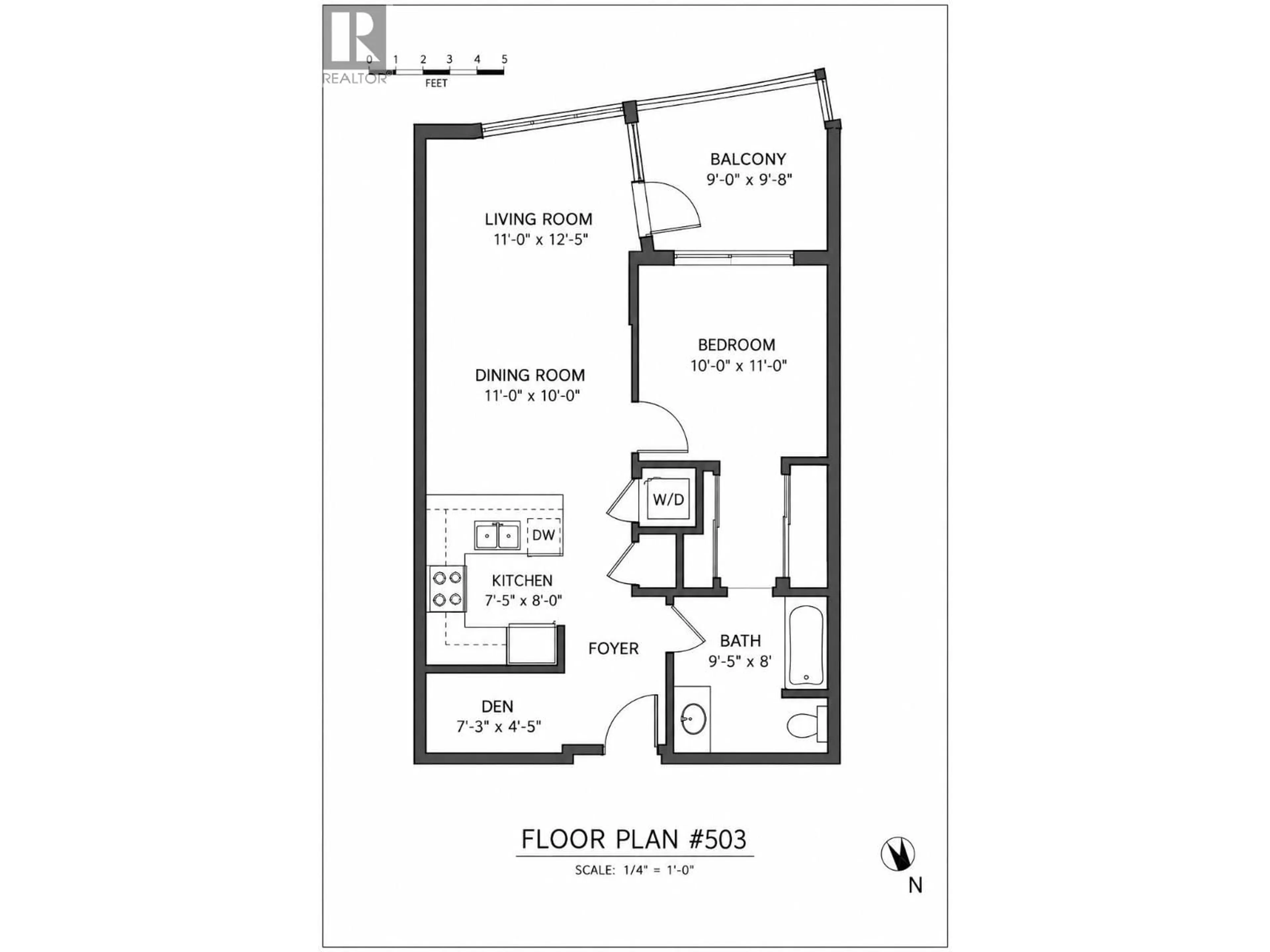 Floor plan for 503 - 160 3RD STREET, North Vancouver British Columbia V7M0A9