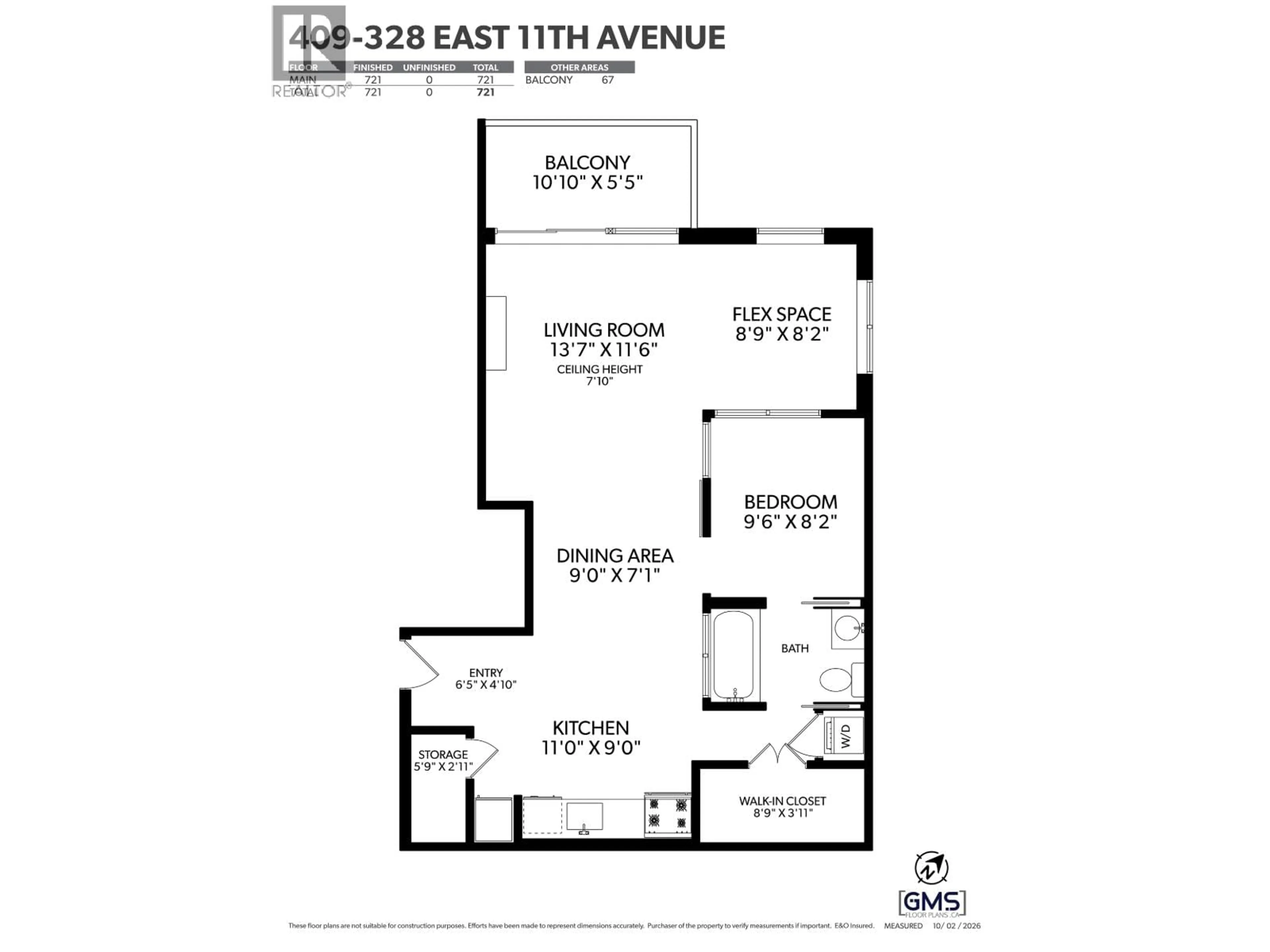 Floor plan for 409 - 328 11TH AVENUE, Vancouver British Columbia V5T4W1