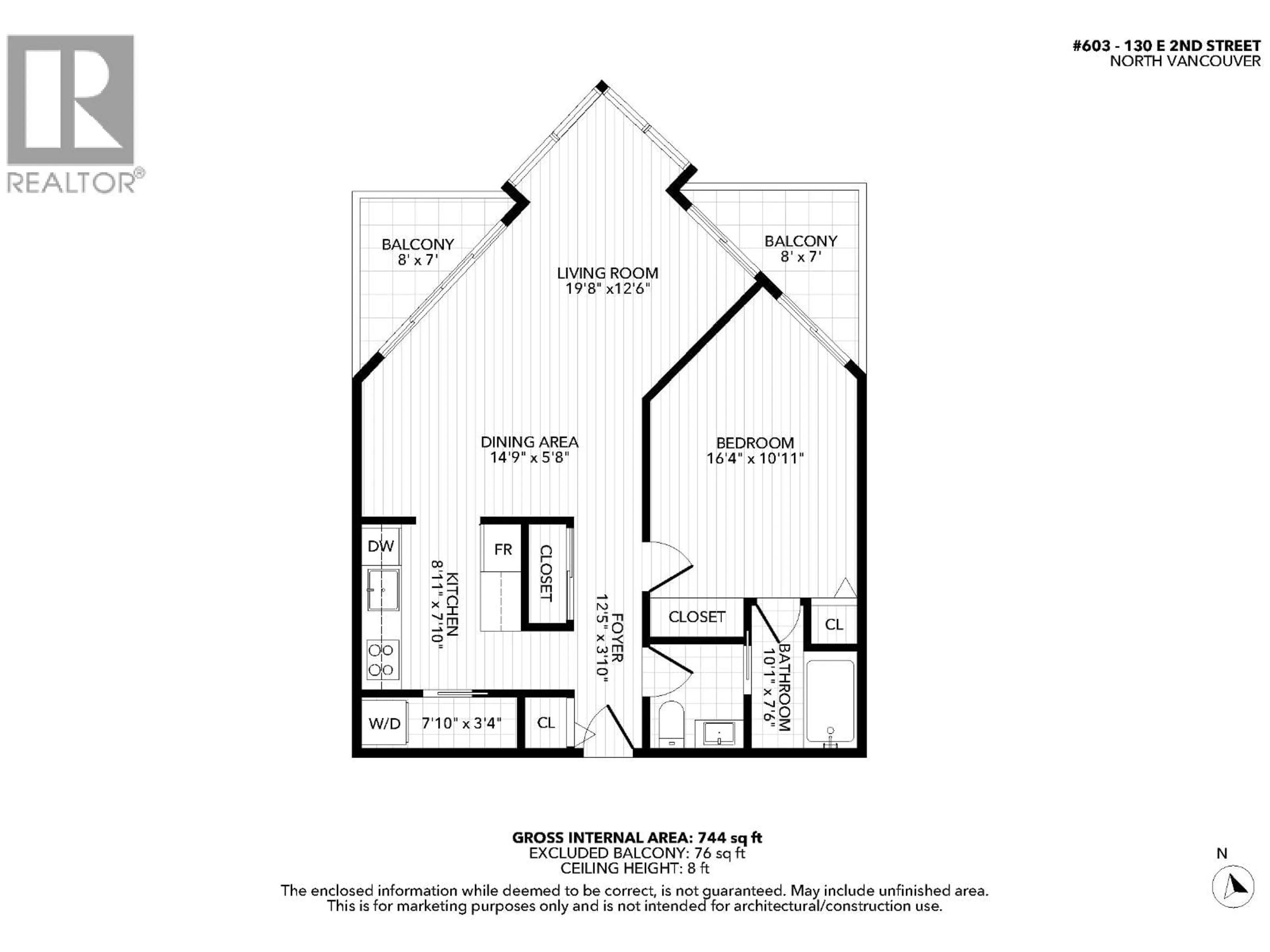 Floor plan for 603 - 130 2ND STREET, North Vancouver British Columbia V7L1C3