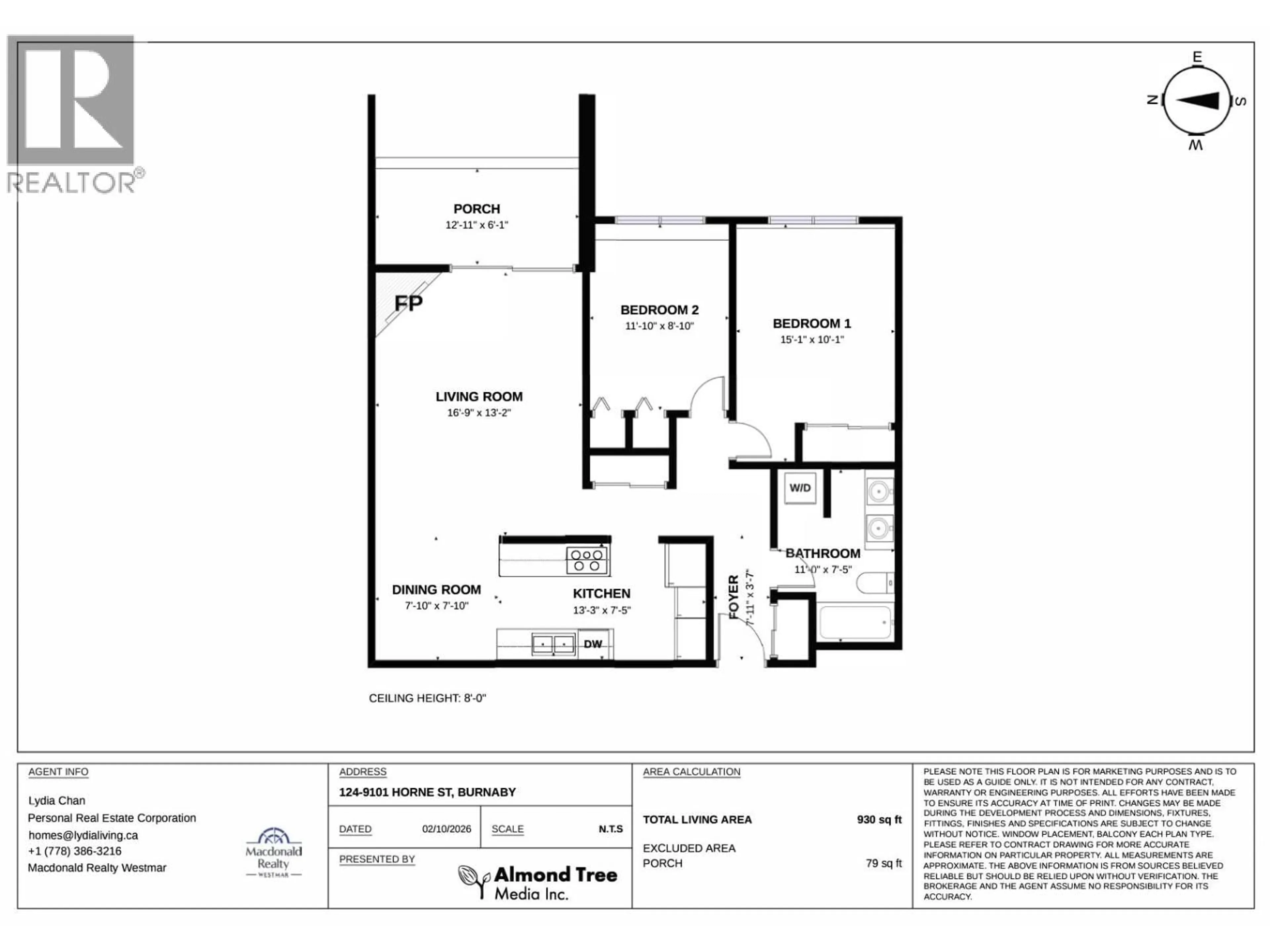 Floor plan for 124 - 9101 HORNE STREET, Burnaby British Columbia V3N4M3