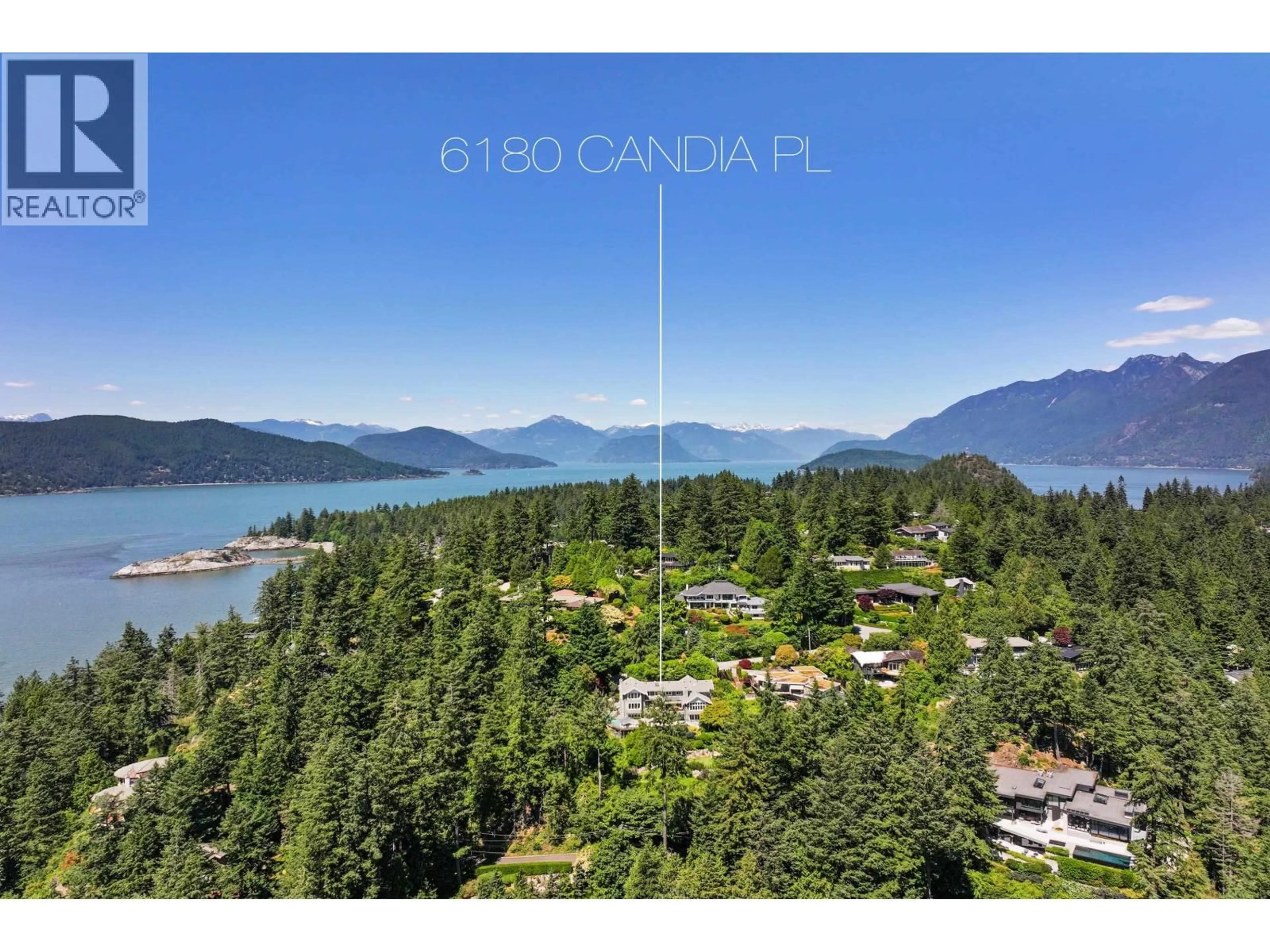 A pic from outside/outdoor area/front of a property/back of a property/a pic from drone, water/lake/river/ocean view for 6180 CANDIA PLACE, West Vancouver British Columbia V7W1Y1