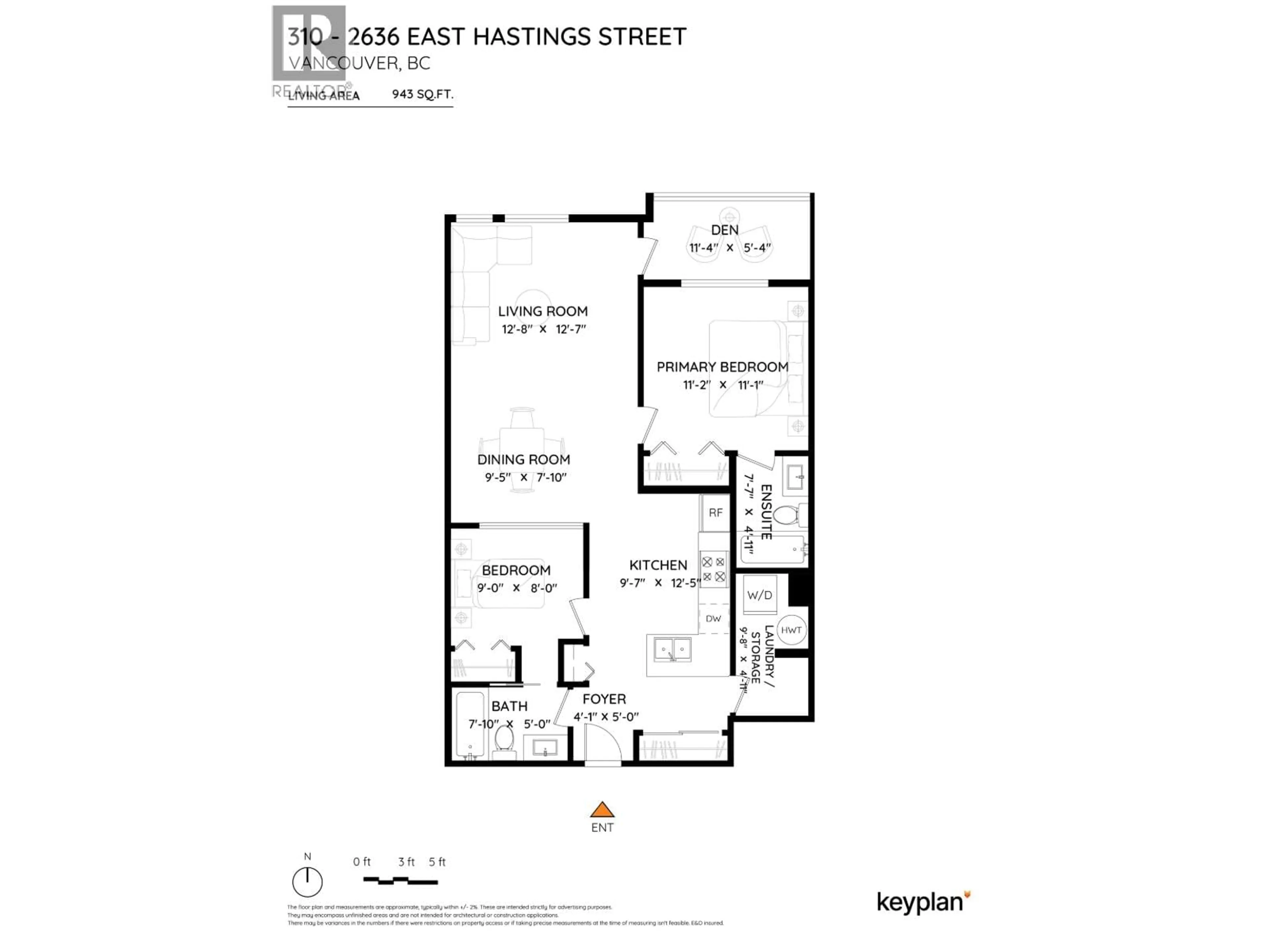 Floor plan for 310 - 2636 HASTINGS STREET, Vancouver British Columbia V5K0A4