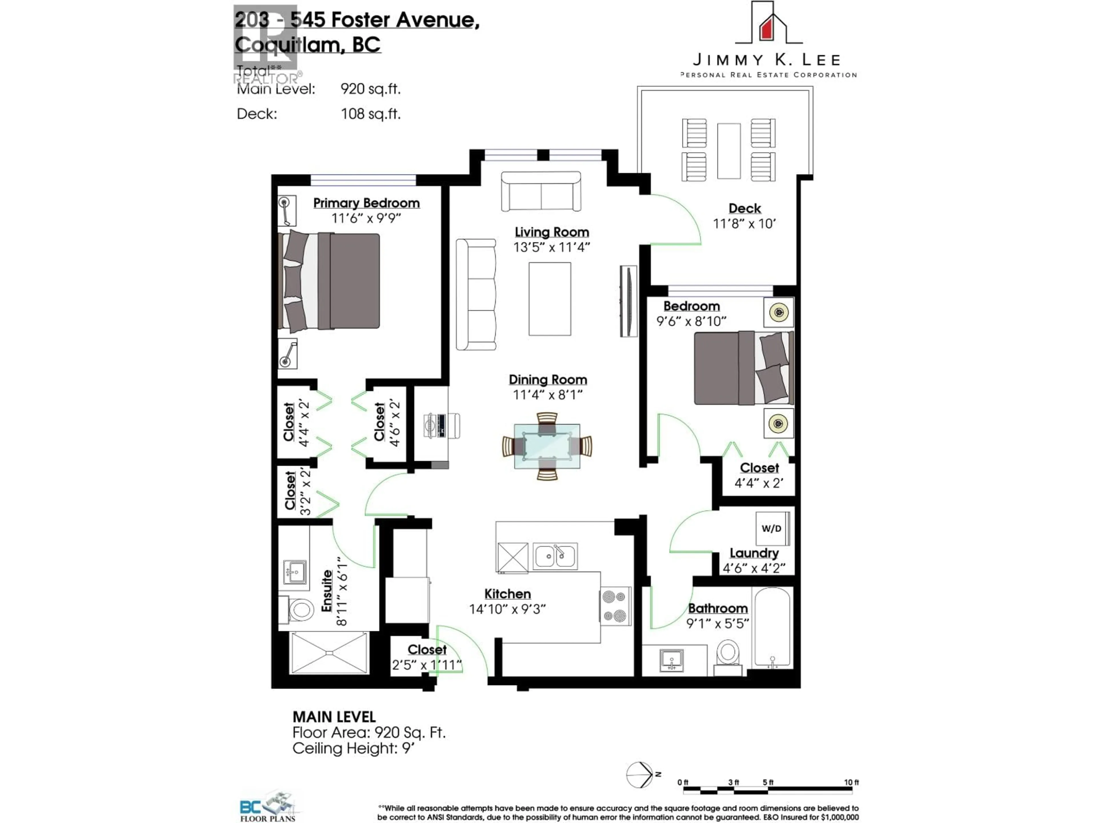 Floor plan for 203 - 545 FOSTER AVENUE, Coquitlam British Columbia V3J0B3