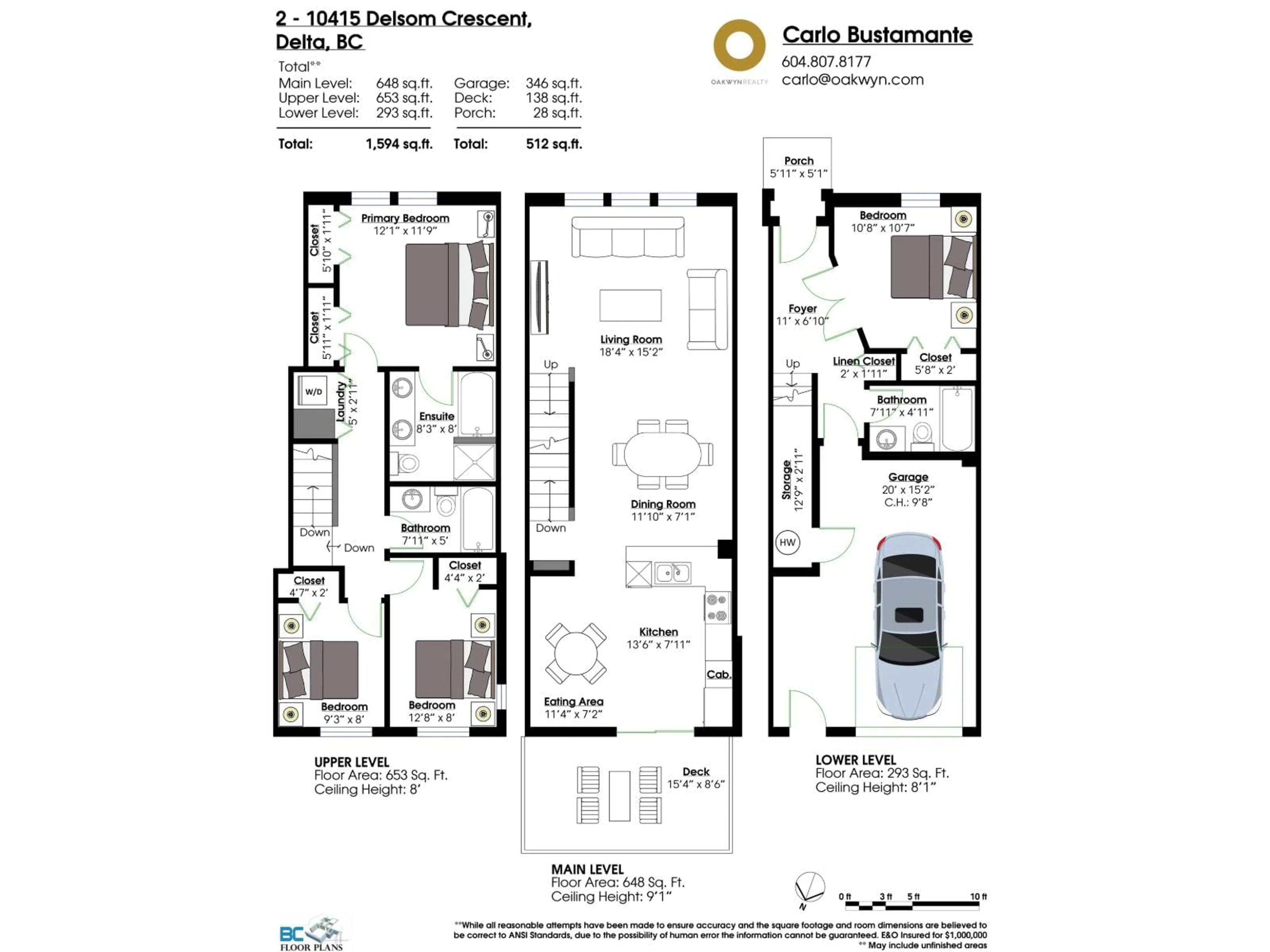 Floor plan for 2 - 10415 DELSOM CRESCENT, Delta British Columbia V4C0B1