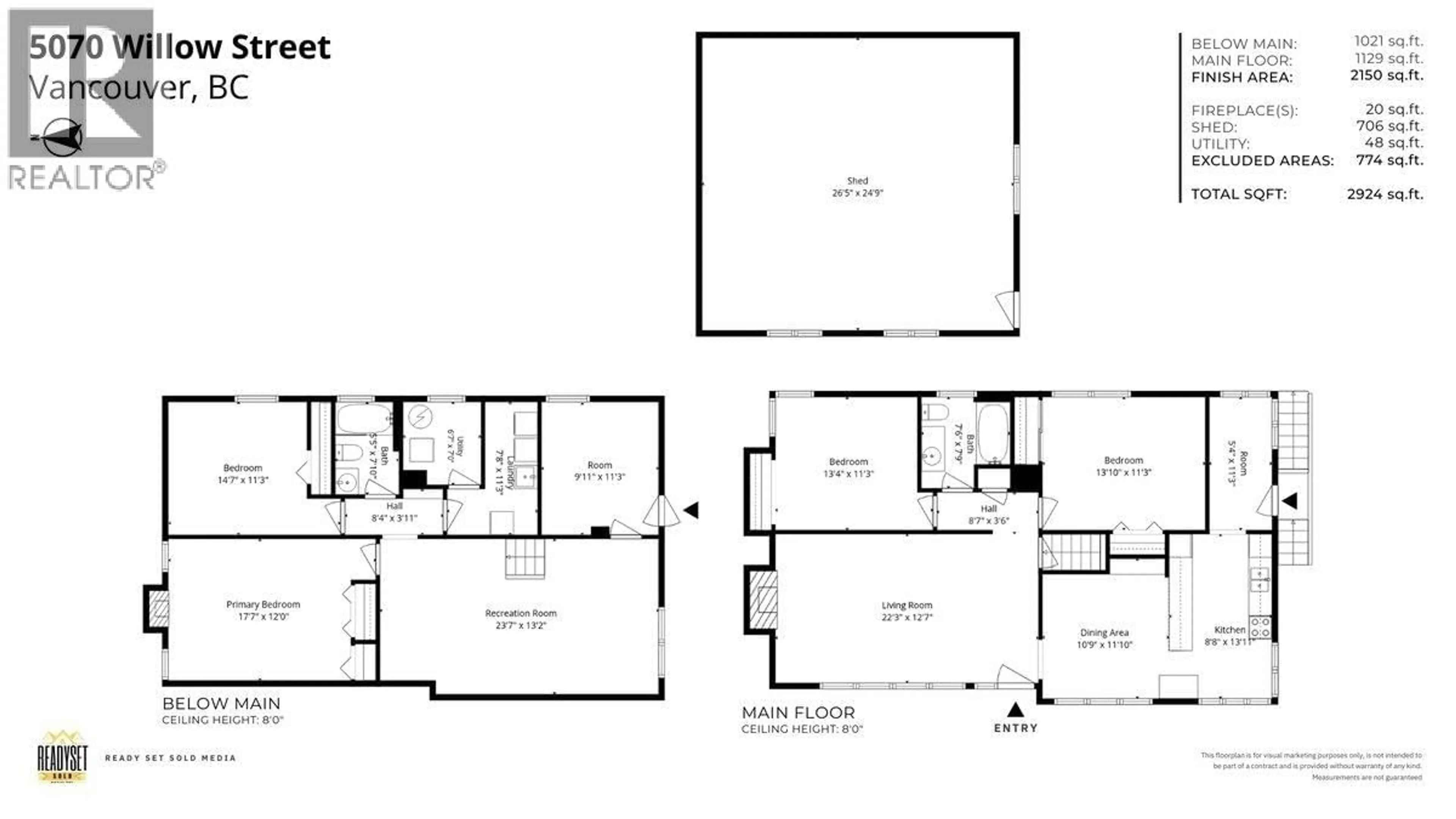 Floor plan for 5070 WILLOW STREET, Vancouver British Columbia V5Z3R9