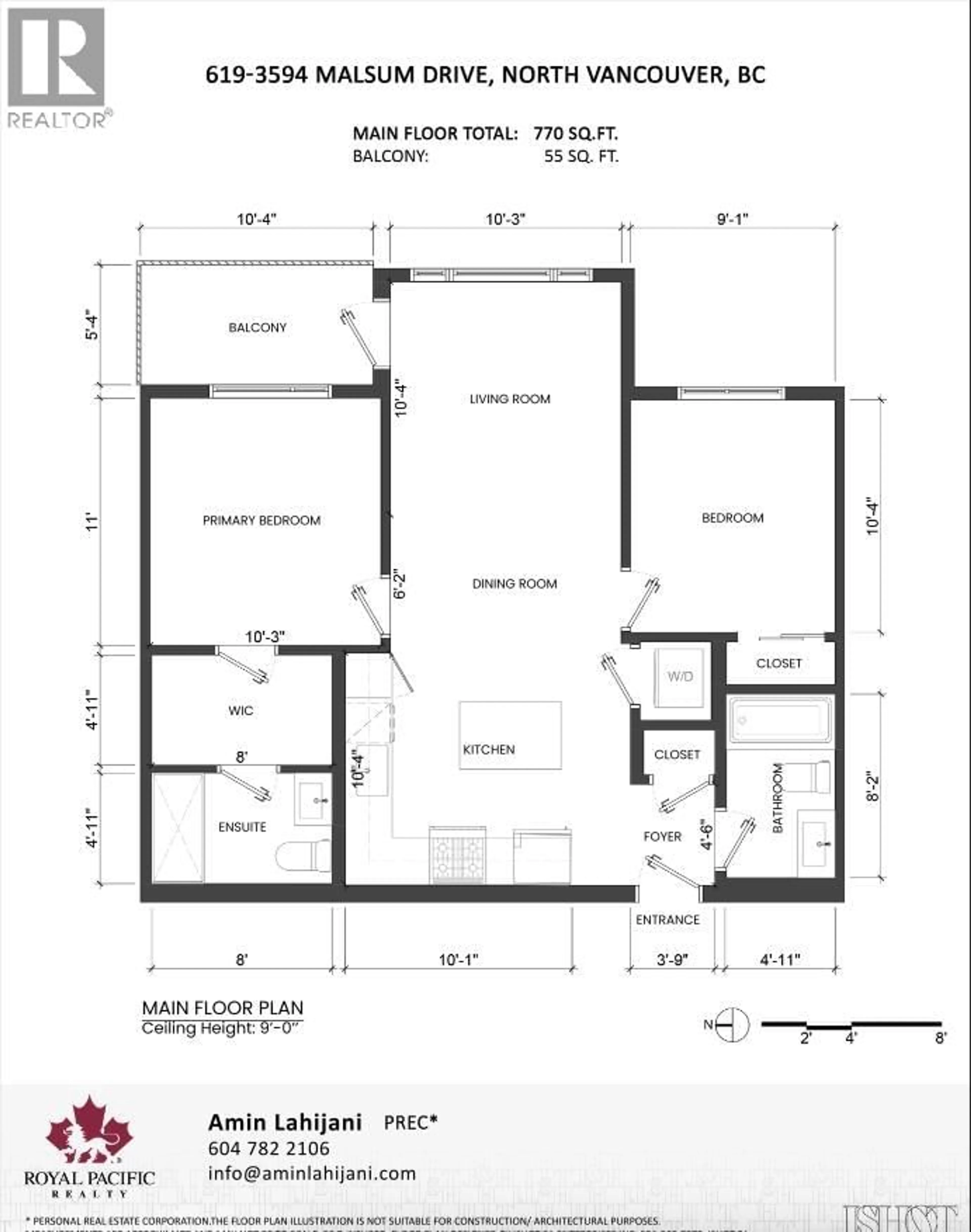 Floor plan for 619 - 3594 MALSUM DRIVE, North Vancouver British Columbia V7G0B4
