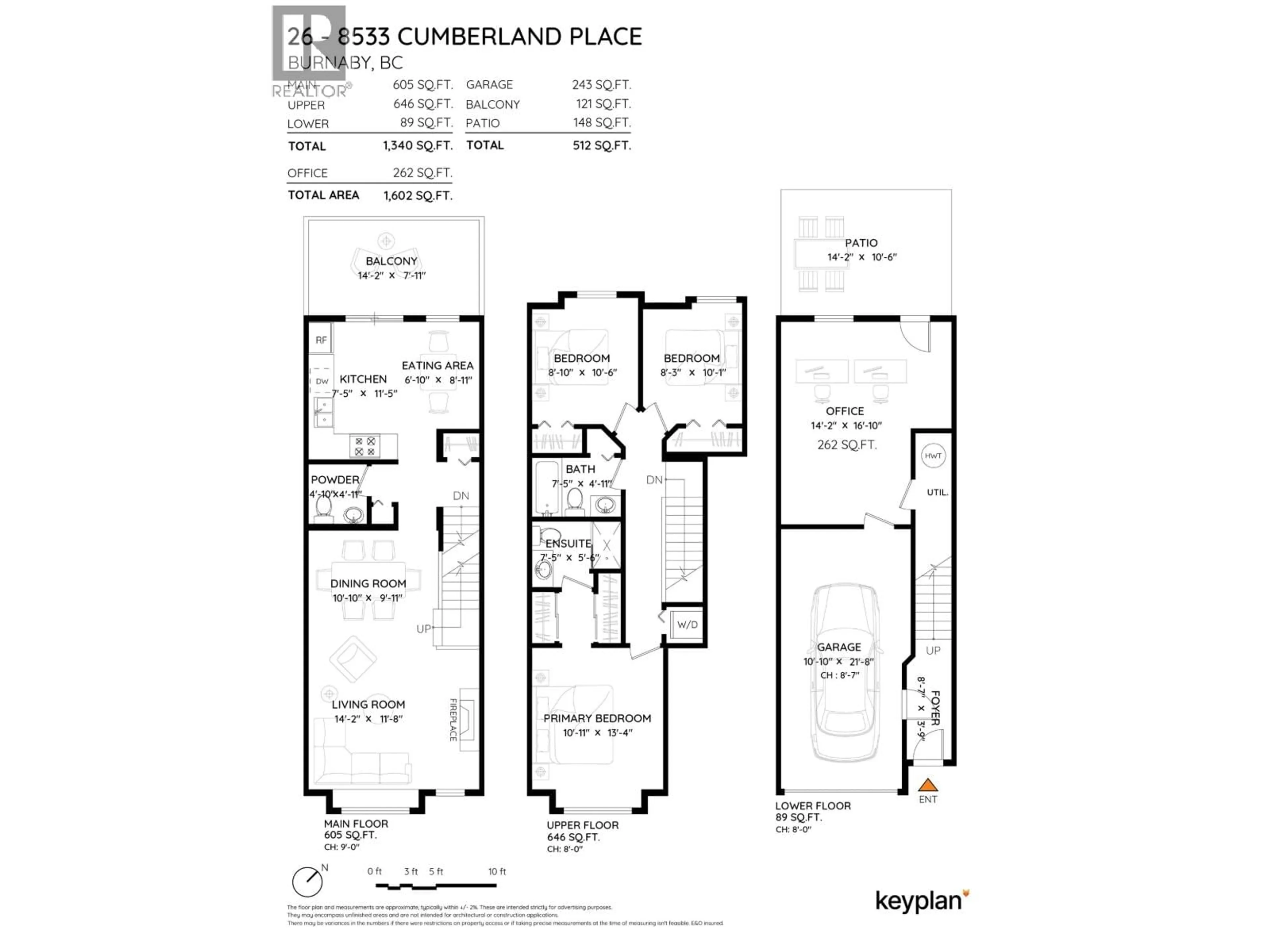 Floor plan for 26 - 8533 CUMBERLAND PLACE, Burnaby British Columbia V3N5C1