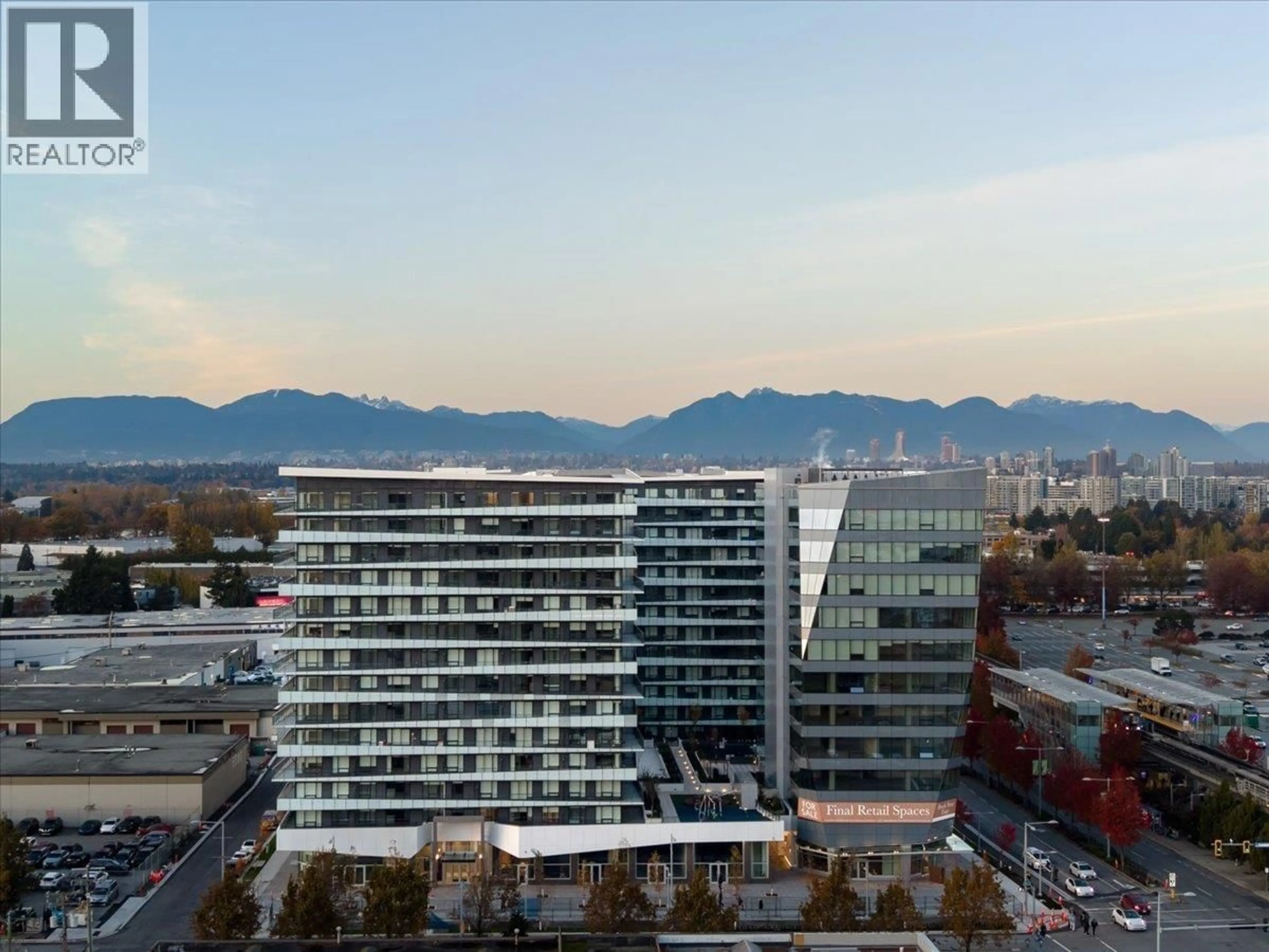 A pic from outside/outdoor area/front of a property/back of a property/a pic from drone, city buildings view from balcony for PH1506 - 7977 LANSDOWNE ROAD, Richmond British Columbia V6X0X7