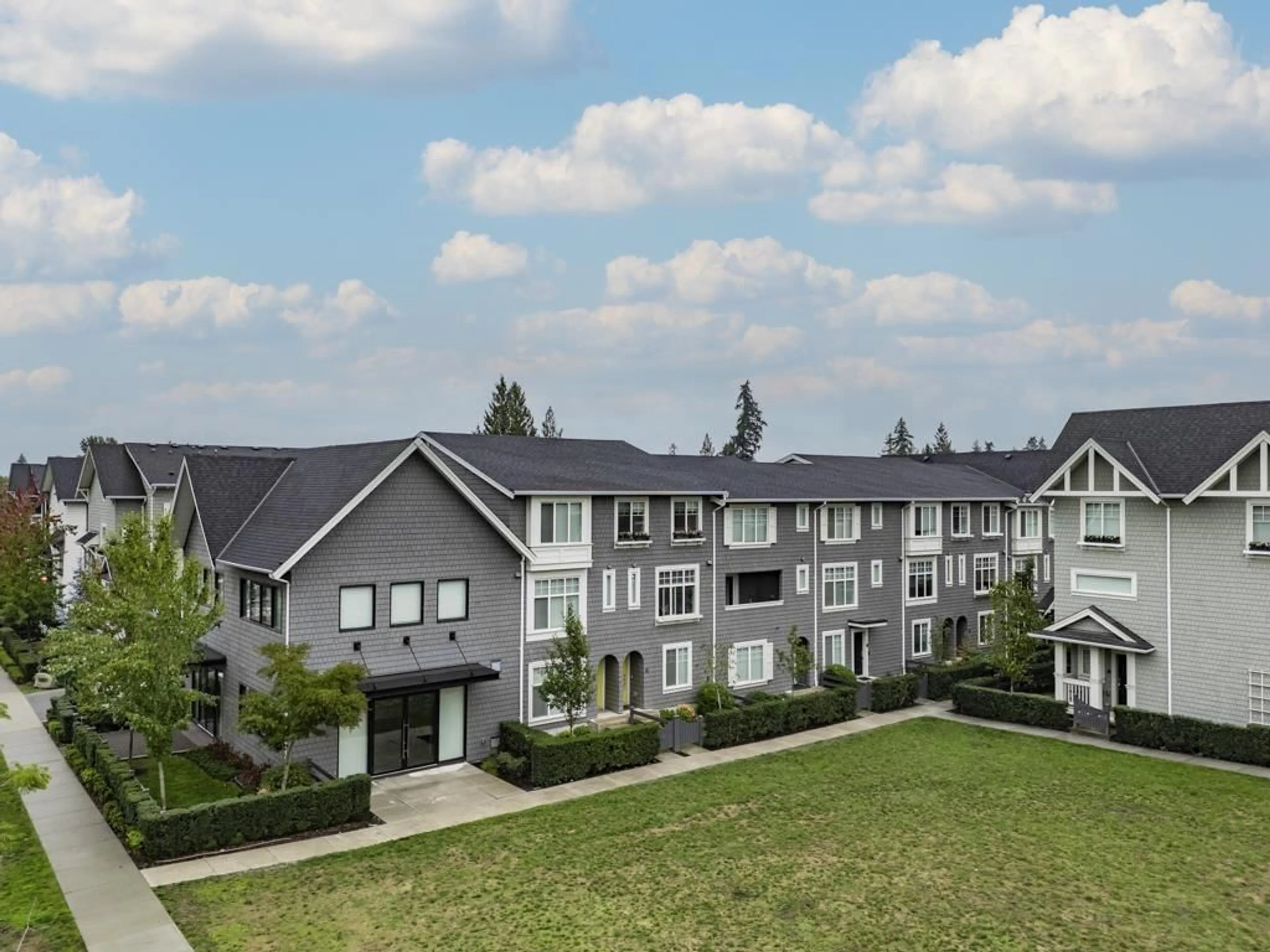 A pic from outside/outdoor area/front of a property/back of a property/a pic from drone, mountain view for 2 - 15850 85 AVENUE, Surrey British Columbia V4N6W2