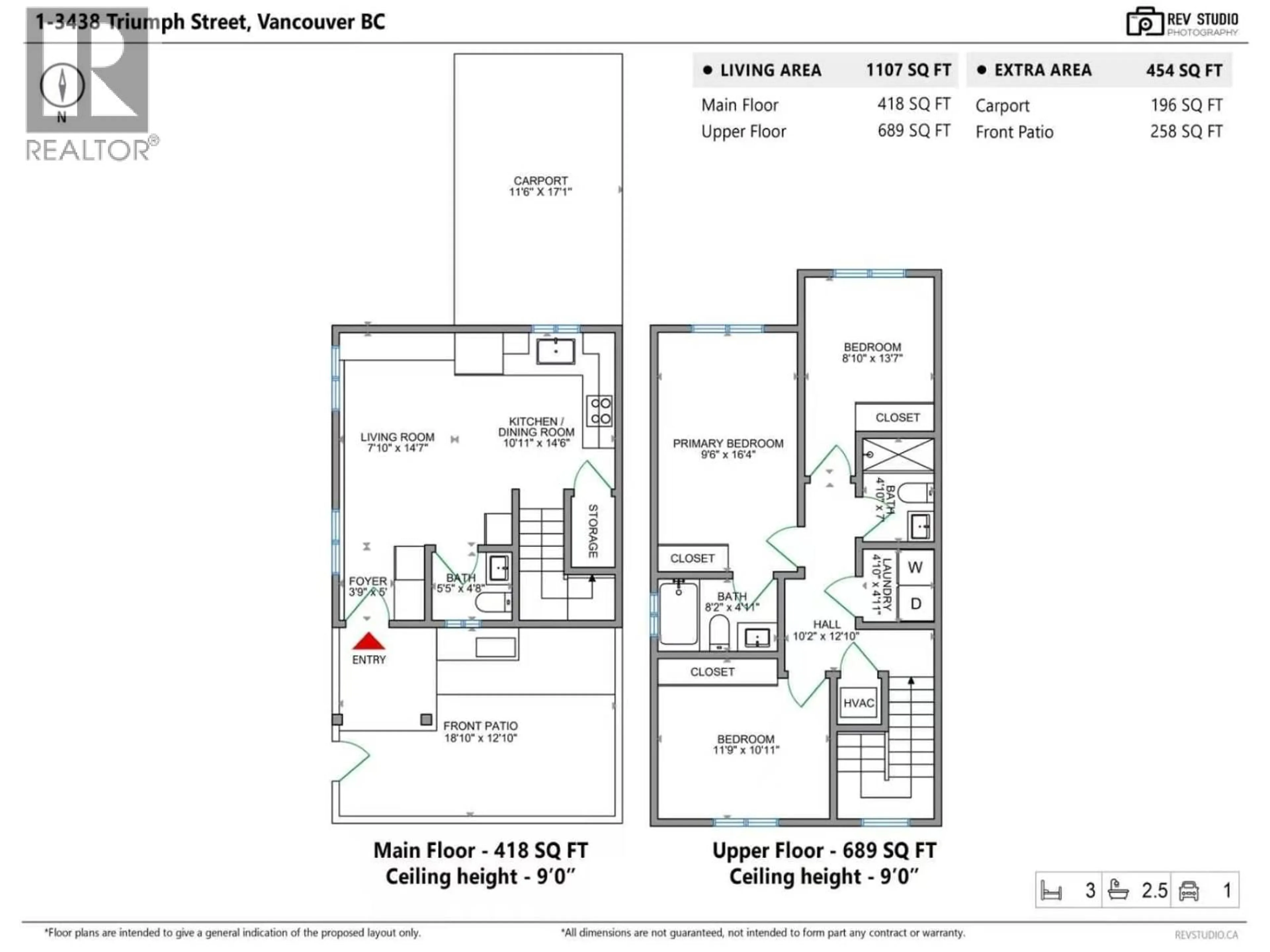 Floor plan for 1 - 3438 TRIUMPH STREET, Vancouver British Columbia V5K1T8