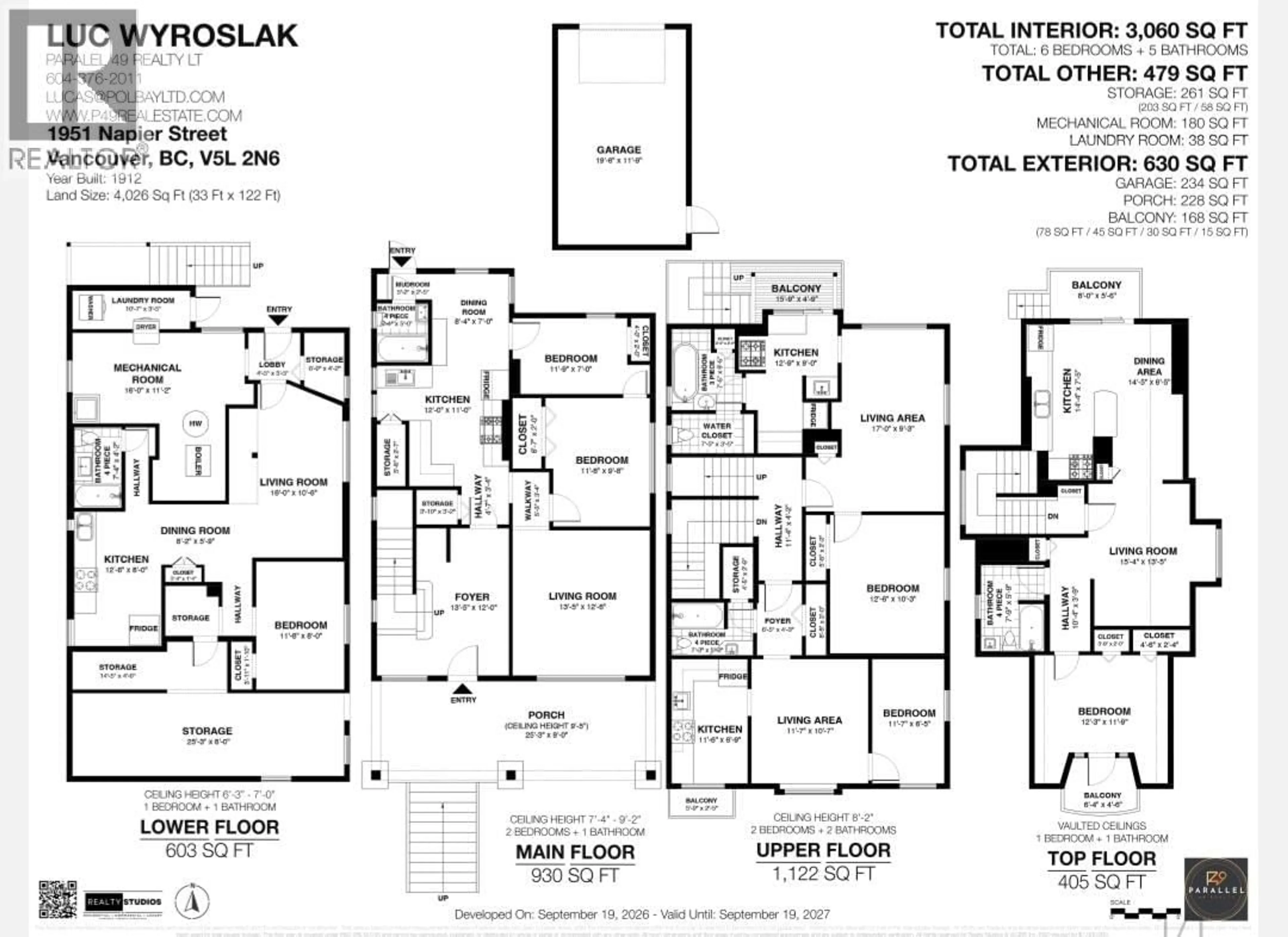 Floor plan for 1951 NAPIER STREET, Vancouver British Columbia V5L2N6