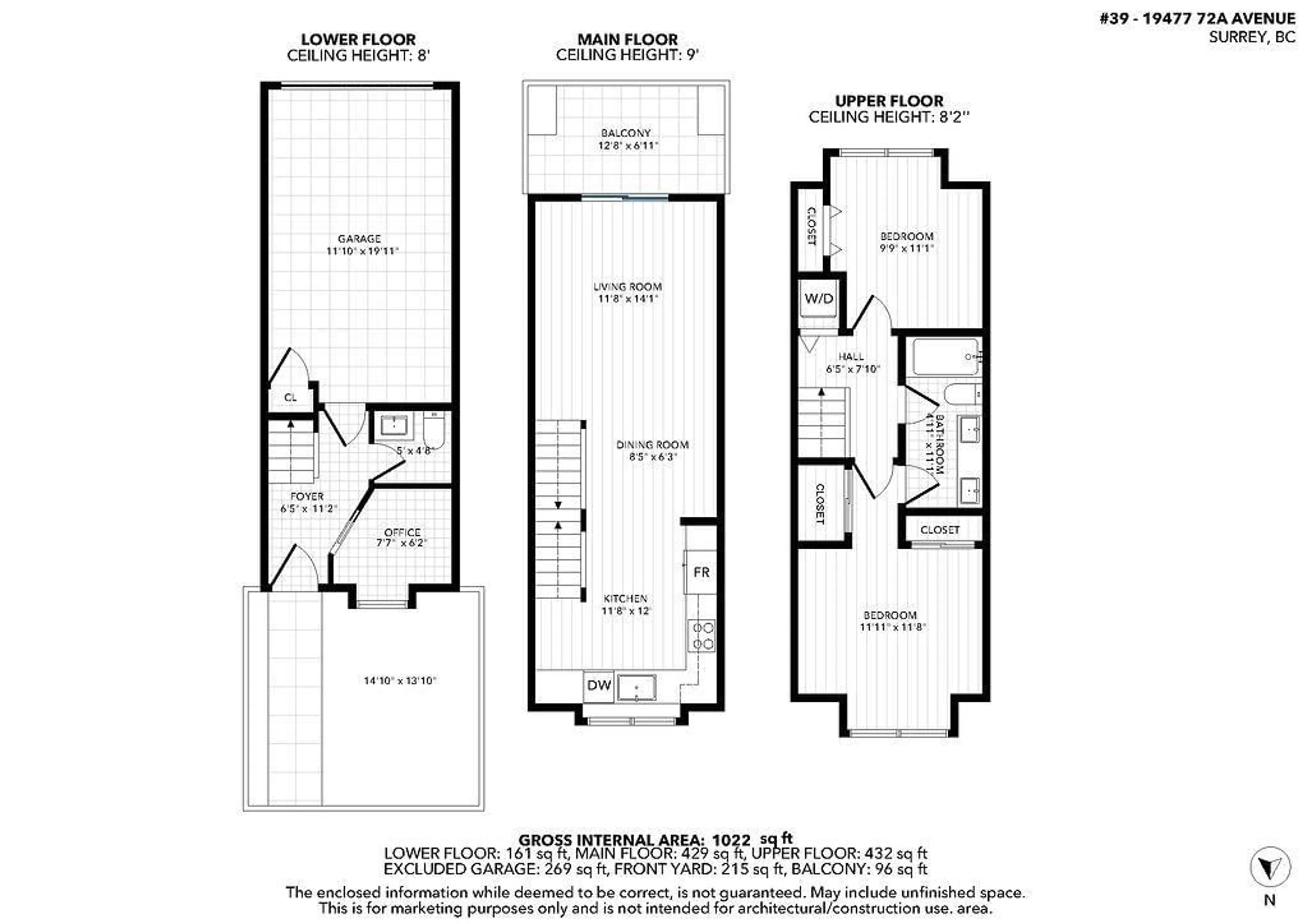 Floor plan for 39 - 19477 72A AVENUE, Surrey British Columbia V4N6M2