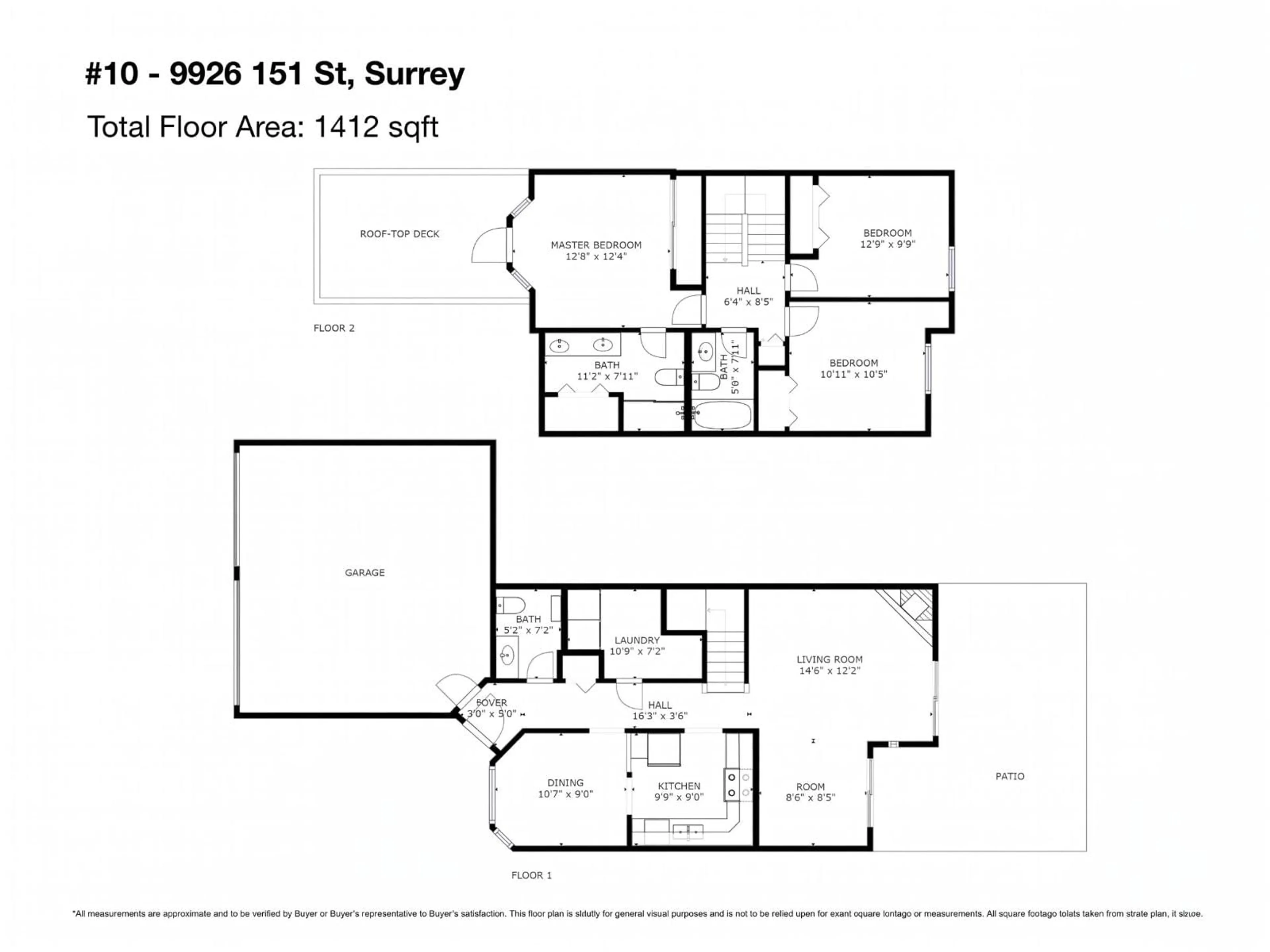 Floor plan for 10 - 9926 151 STREET, Surrey British Columbia V3R8C9