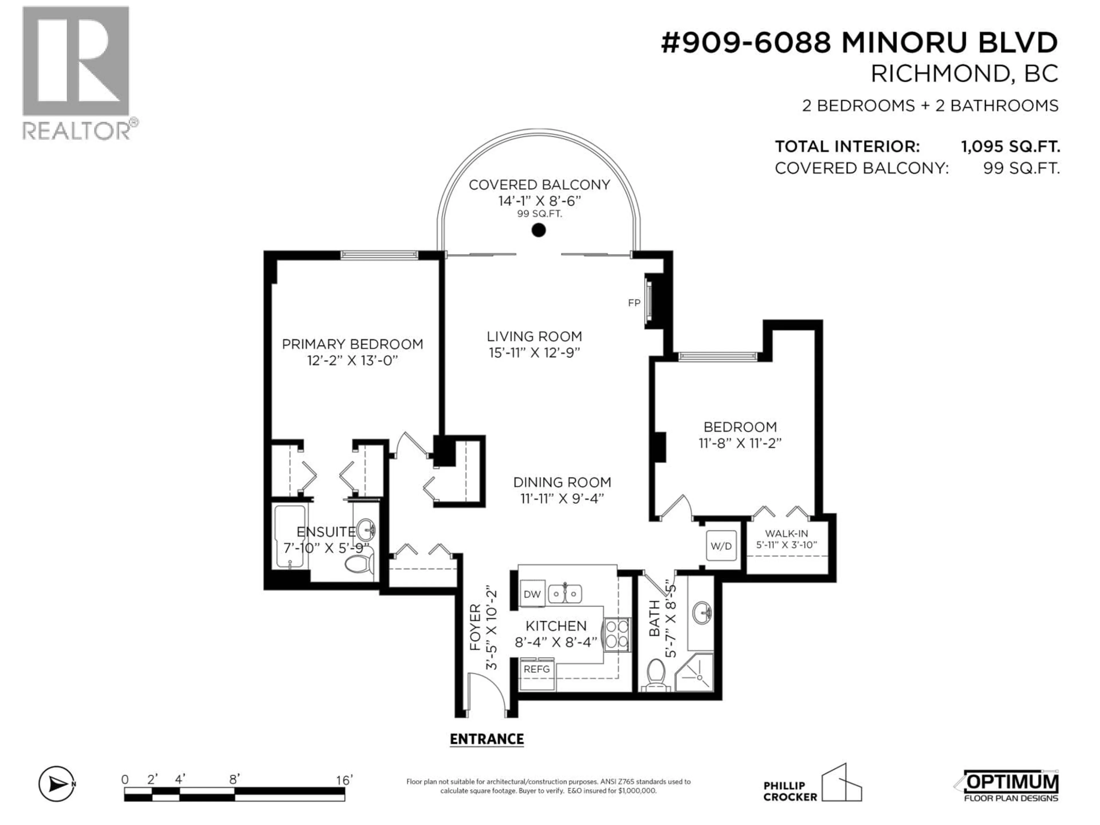 Floor plan for 909 - 6088 MINORU BOULEVARD, Richmond British Columbia V6Y4A8