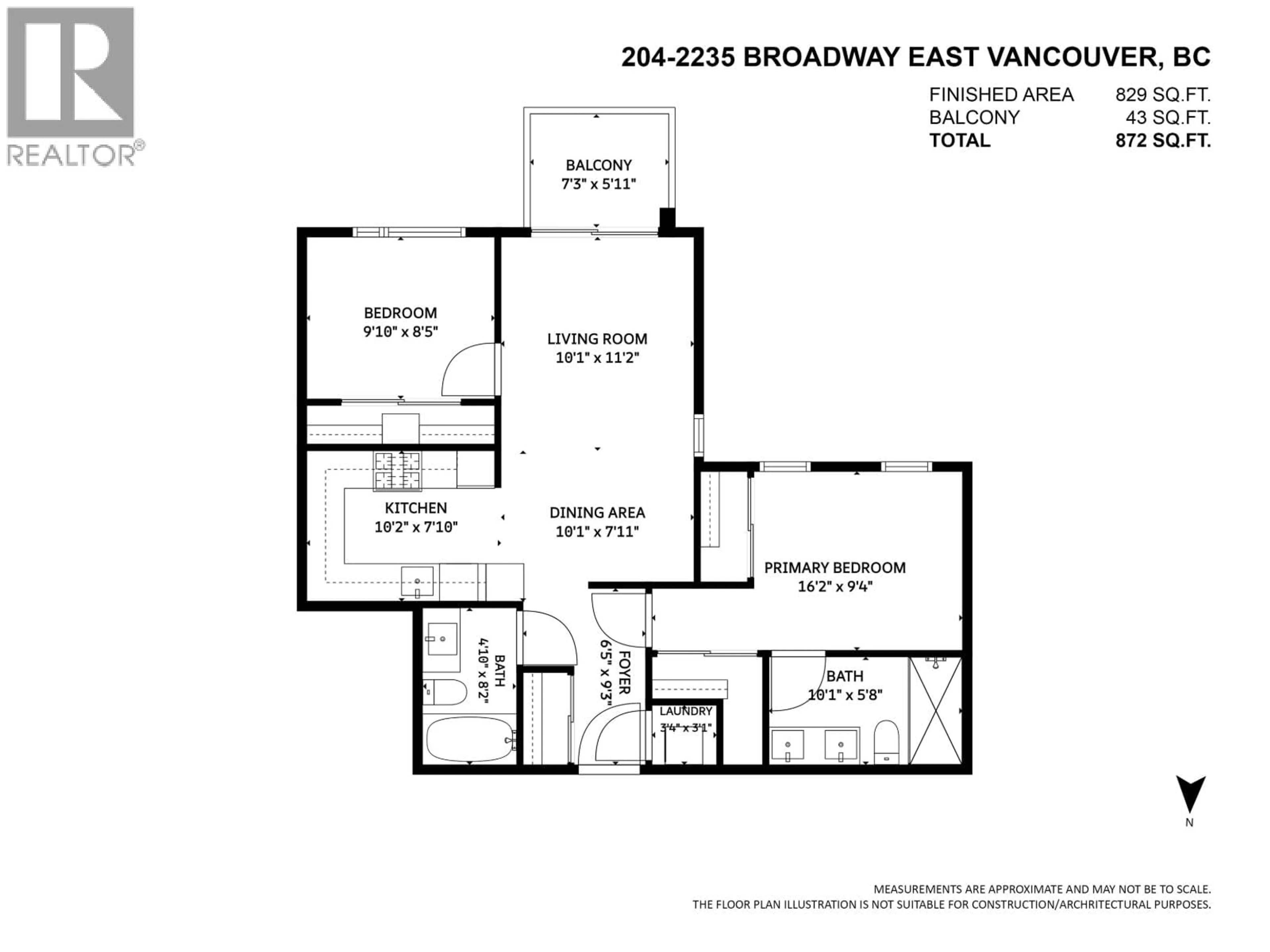 Floor plan for 204 - 2235 BROADWAY STREET, Vancouver British Columbia V5N0J5